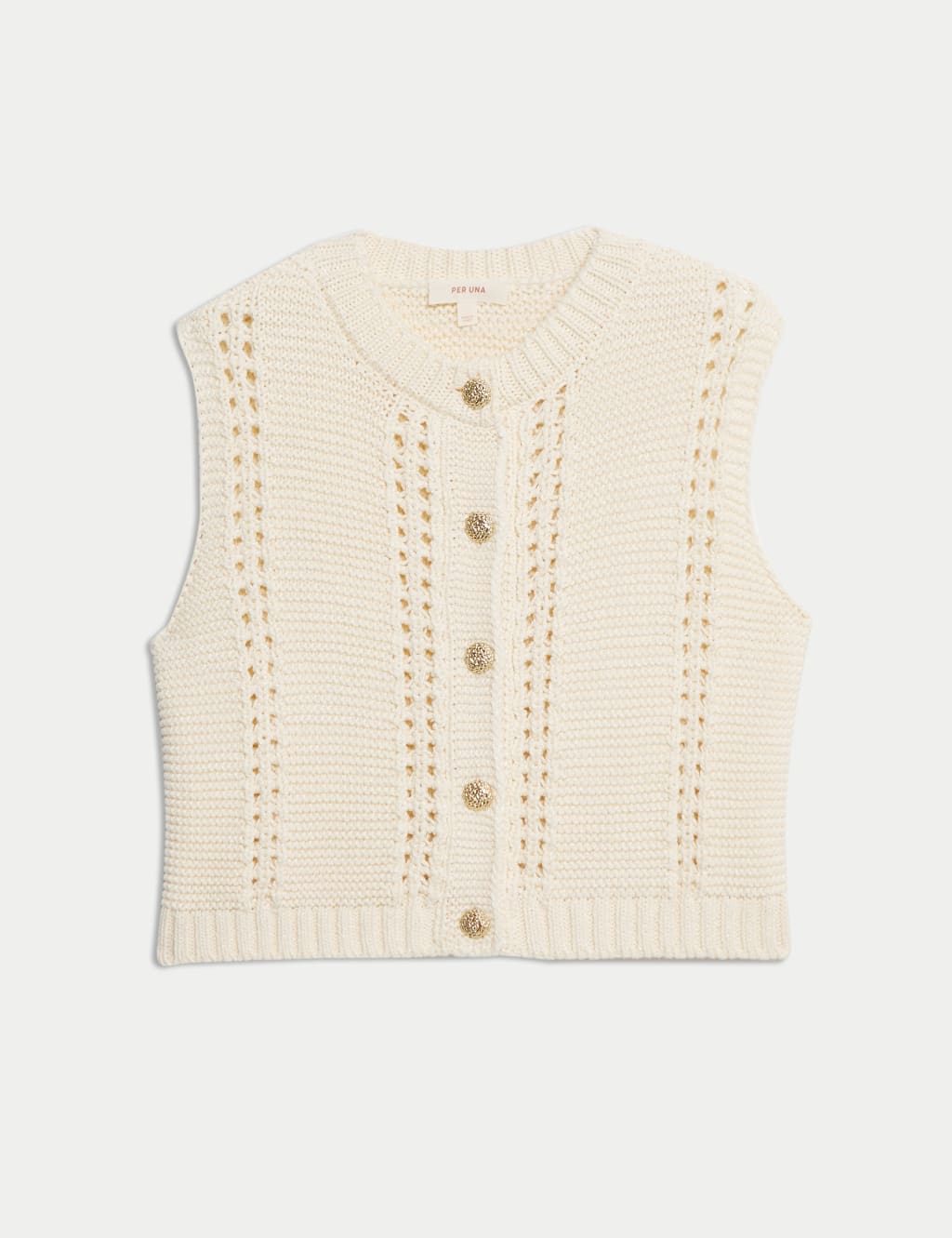 Cotton Rich Knitted Crew Neck Waistcoat 2 of 5