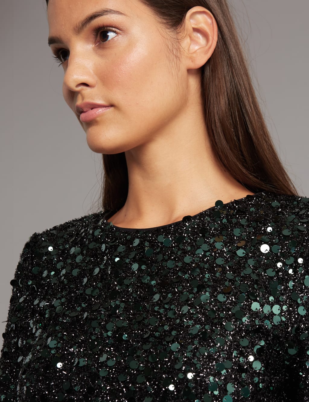 Sparkly Sequin Long Sleeve T Shirt Autograph M S