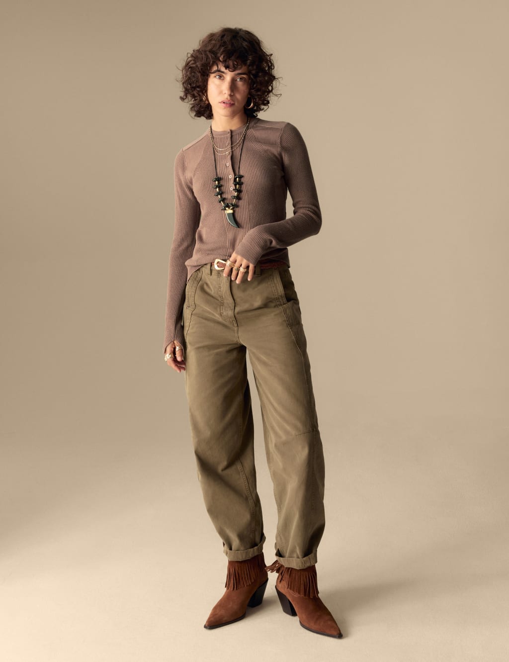 Cotton Blend Henley Neck Jumper 3 of 4