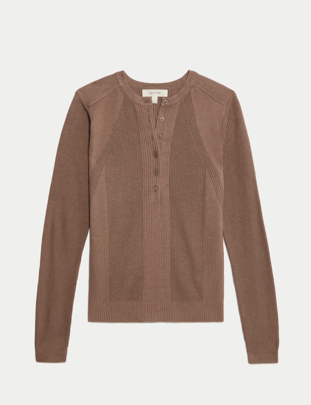 Cotton Blend Henley Neck Jumper 2 of 4