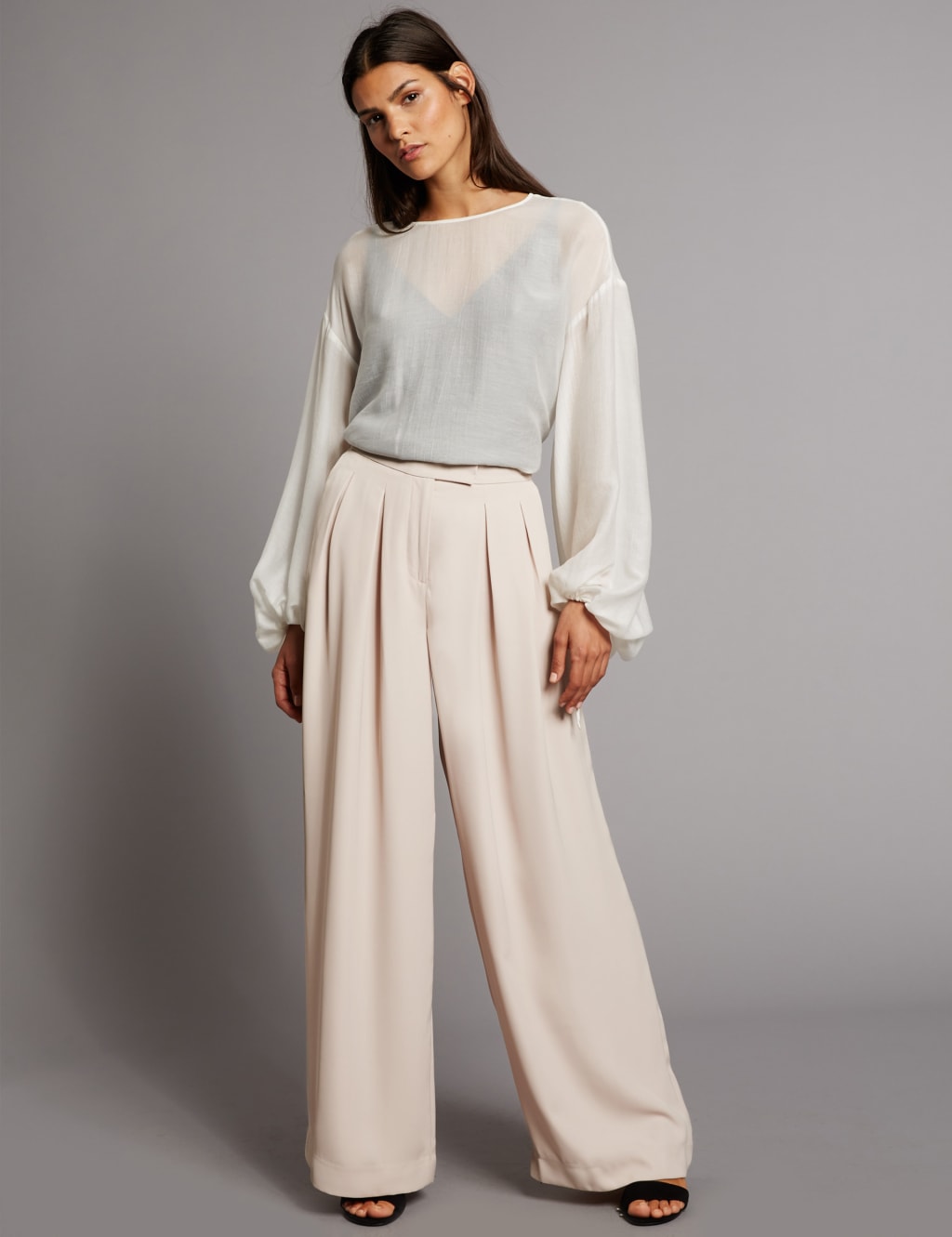 Pleated Ultra-Wide Leg Trousers 1 of 6