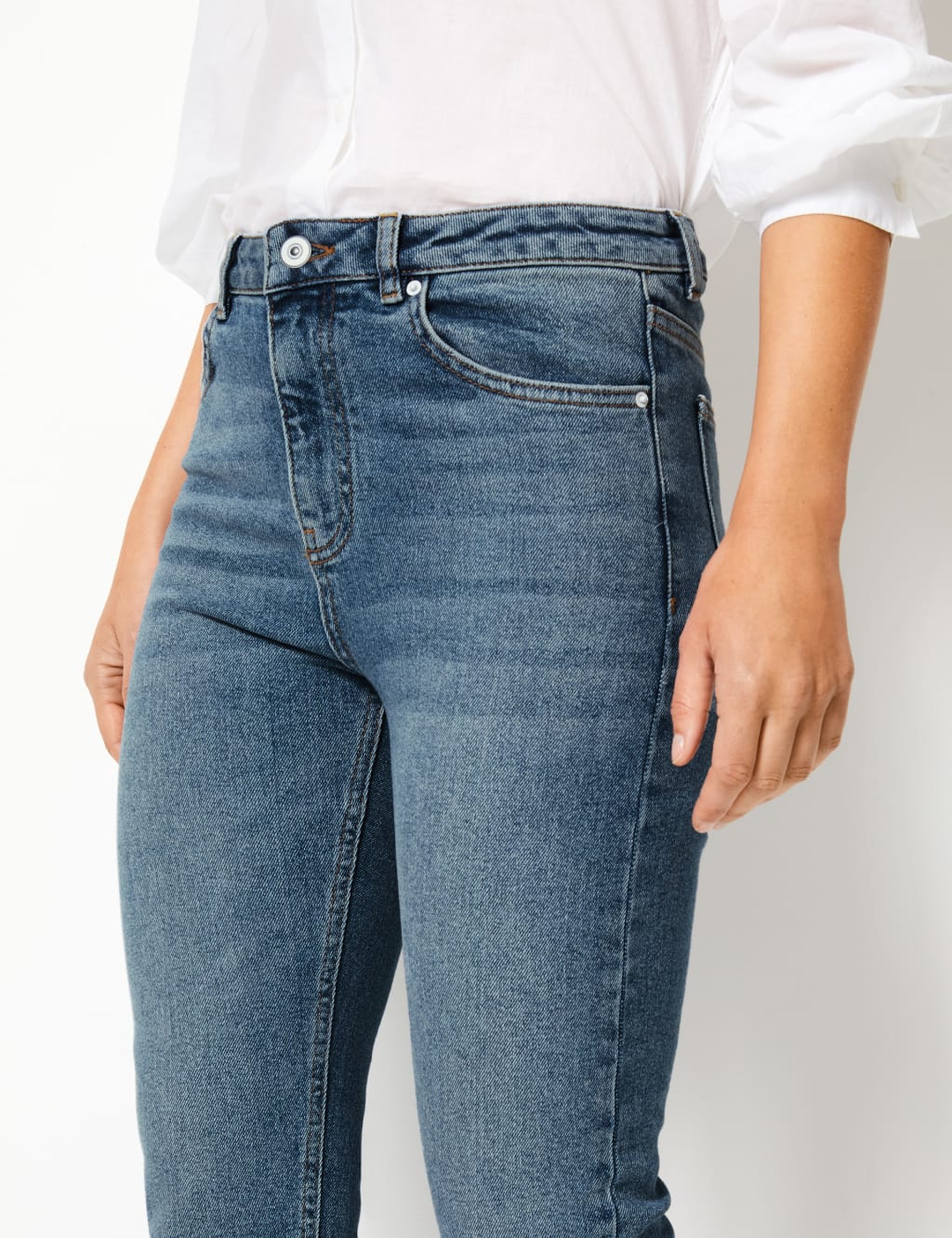 Authentic Straight Leg Cropped Jeans Per Una M S