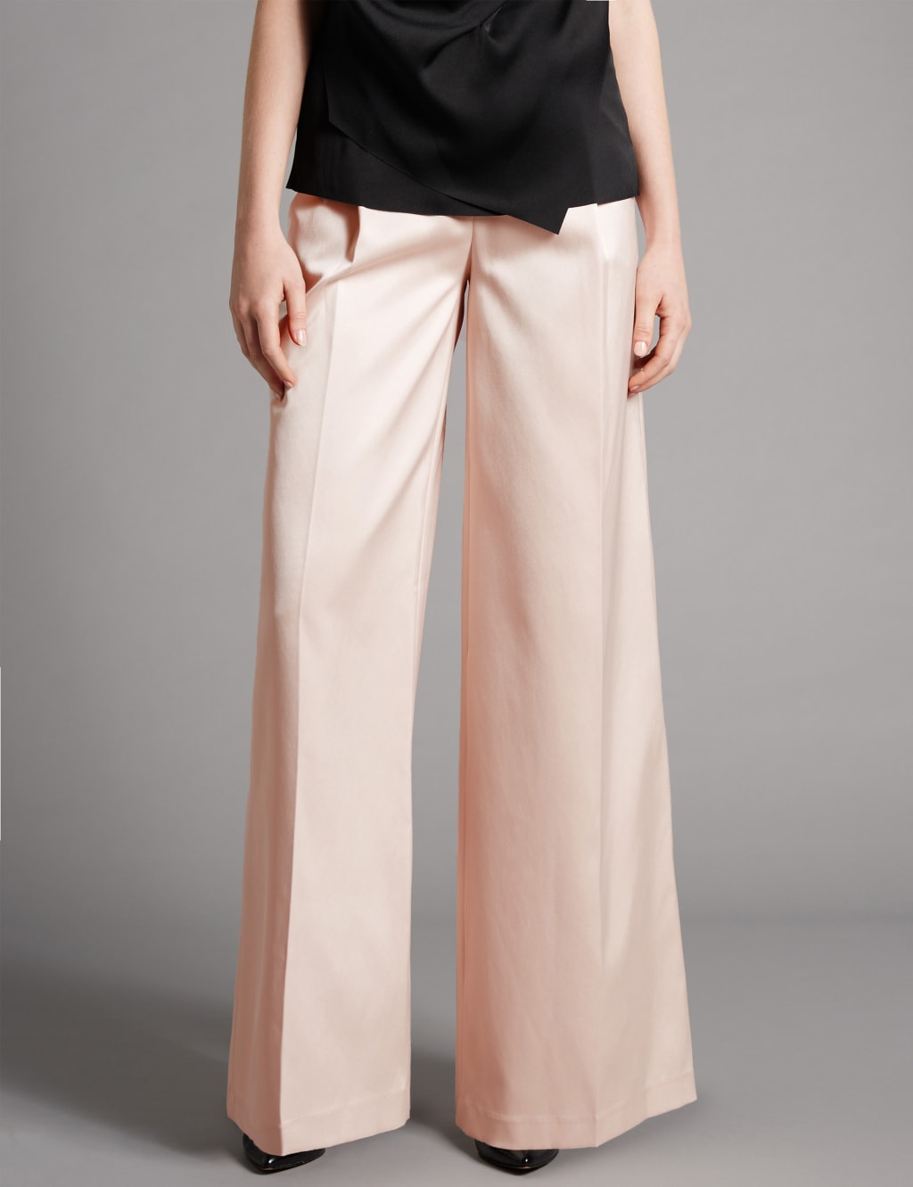 Satin Wide Leg Trousers 1 of 4