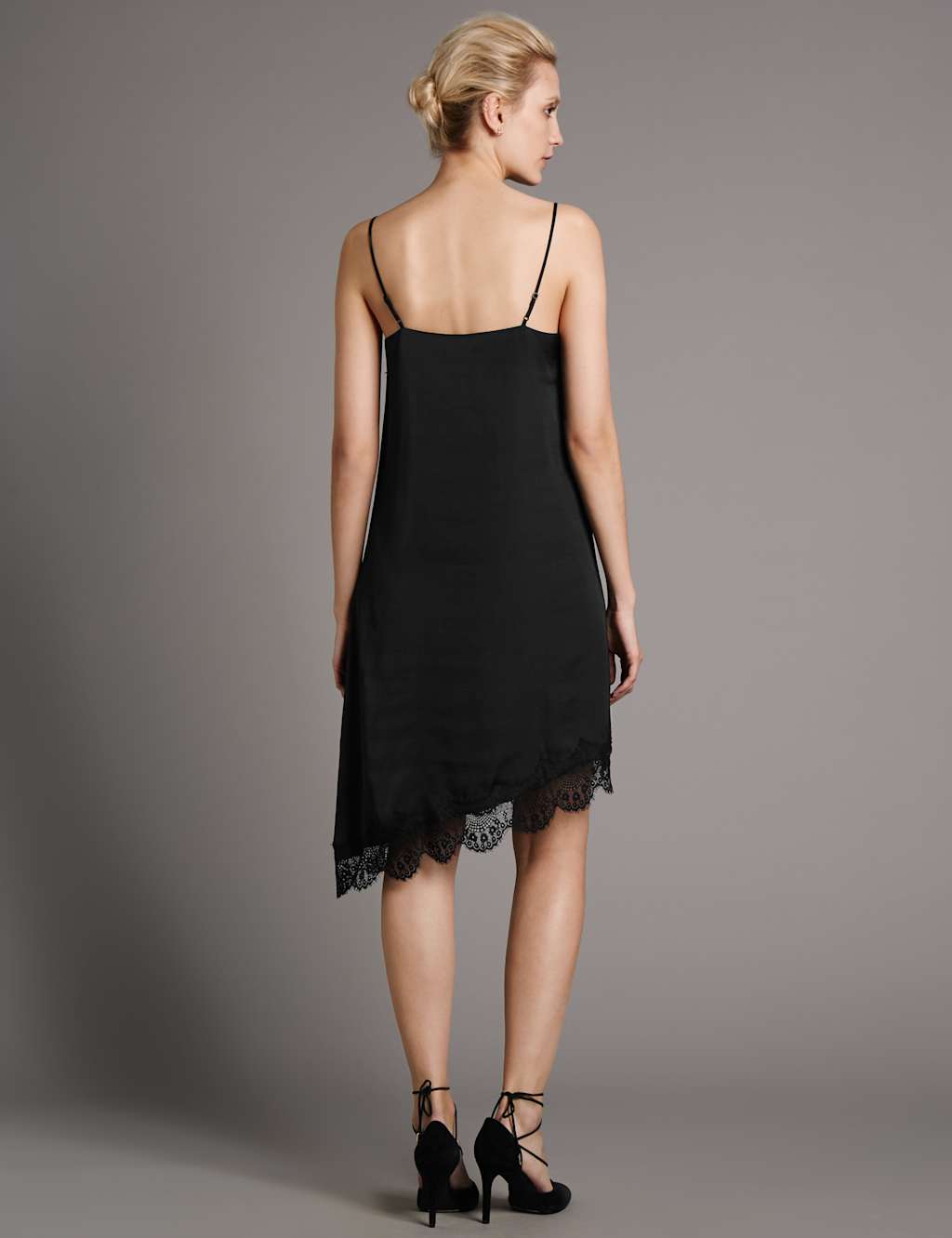 Satin Asymmetric Hem Dress 3 of 3