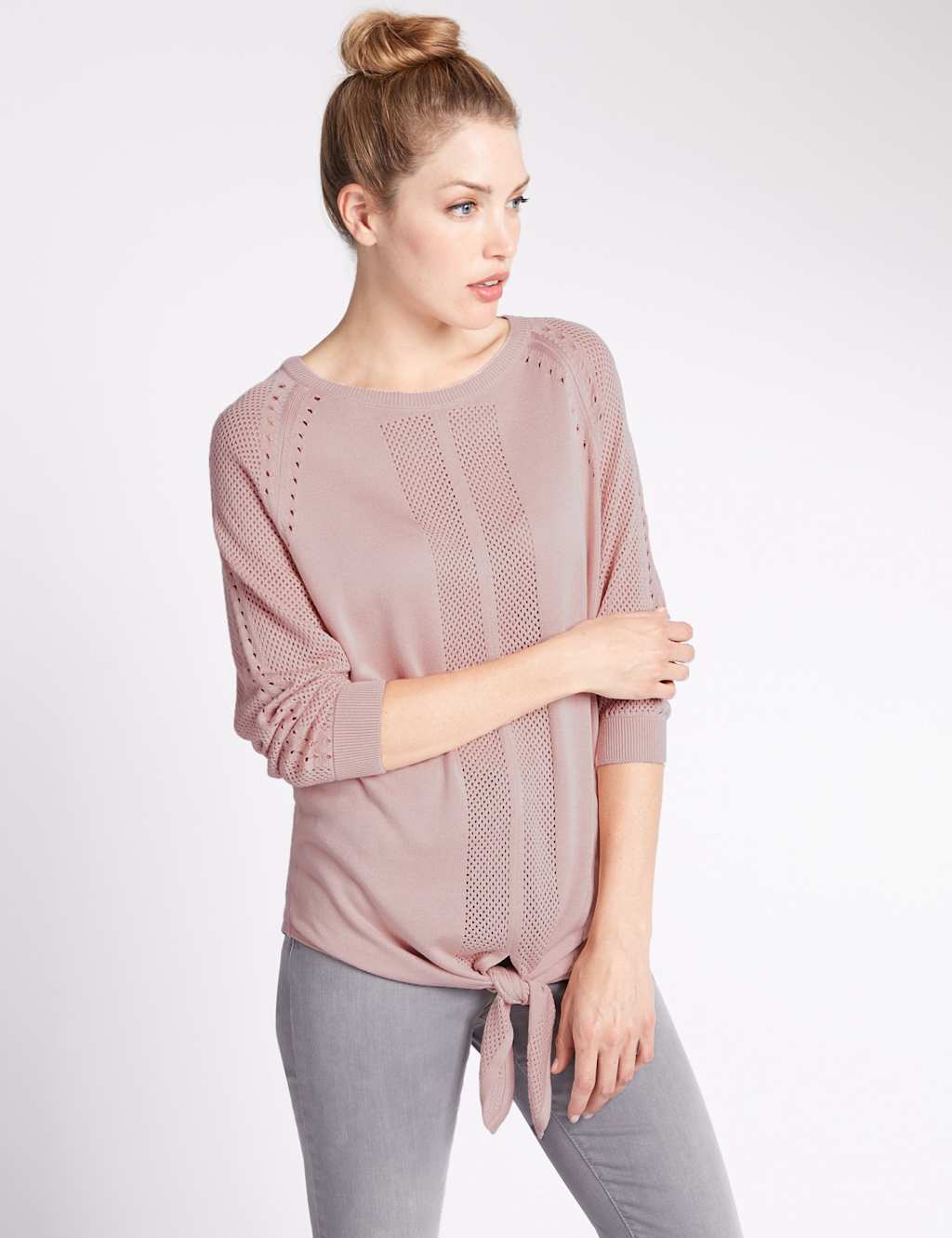 Tie Front Round Neck Jumper 1 of 4