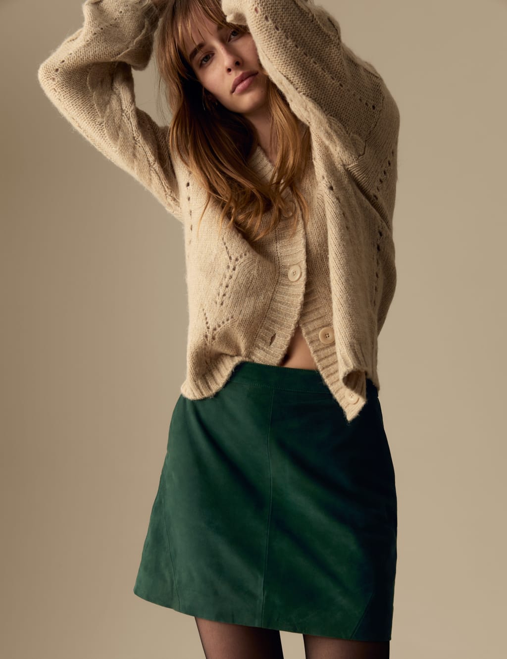 Suede Mini Skirt Per Una M S