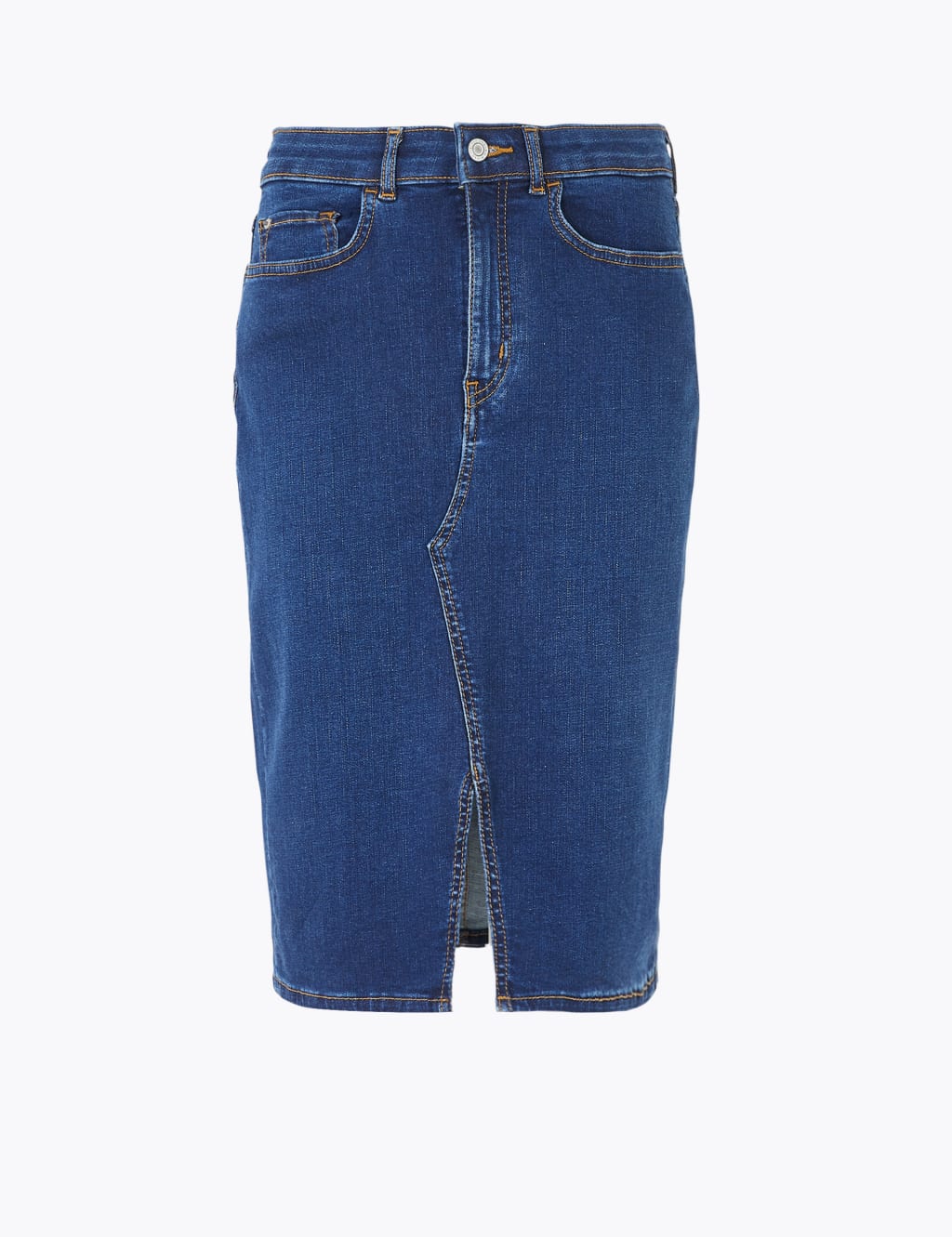 Denim Knee Length Pencil Skirt 2 of 4