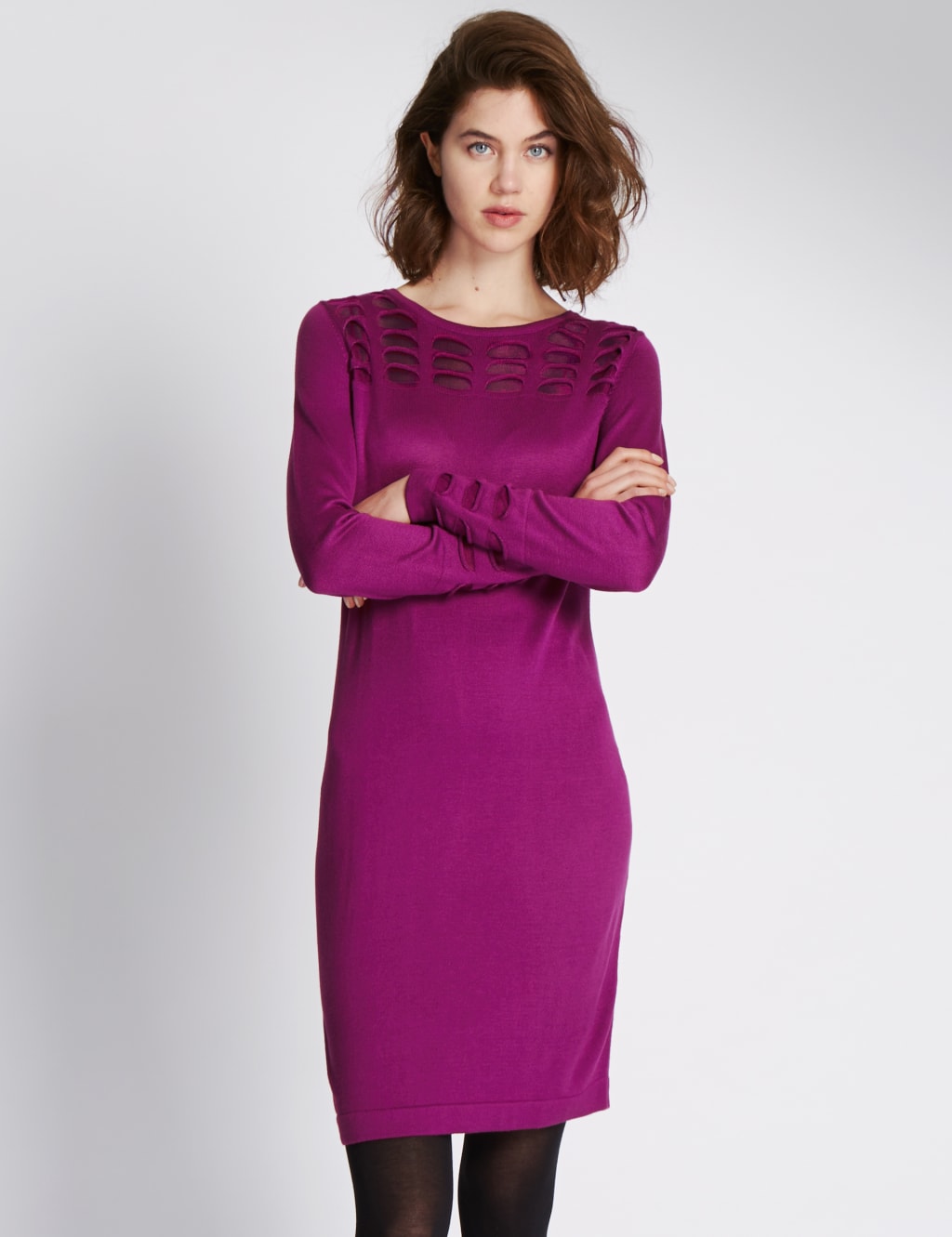 Armadillo Knitted Tunic Shift Dress Per Una M S