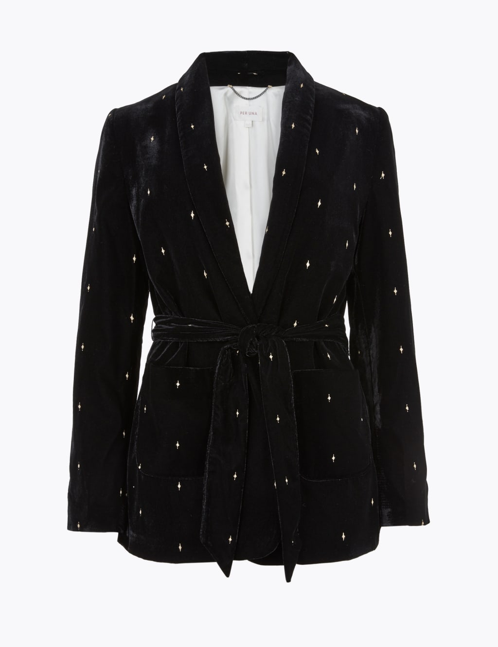 Marks and spencer black velvet jacket top