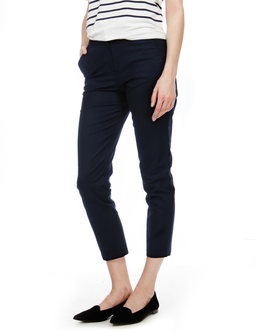 Cotton Rich Straight Leg Trousers 1 of 4