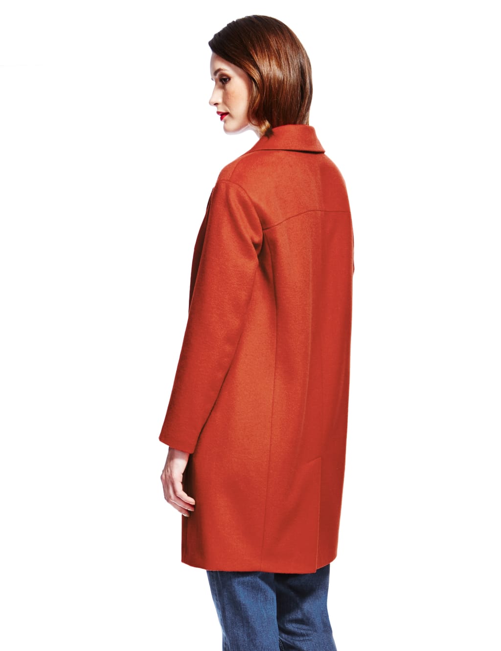 PETITE Notch Lapel Car Coat with Wool Autograph M S