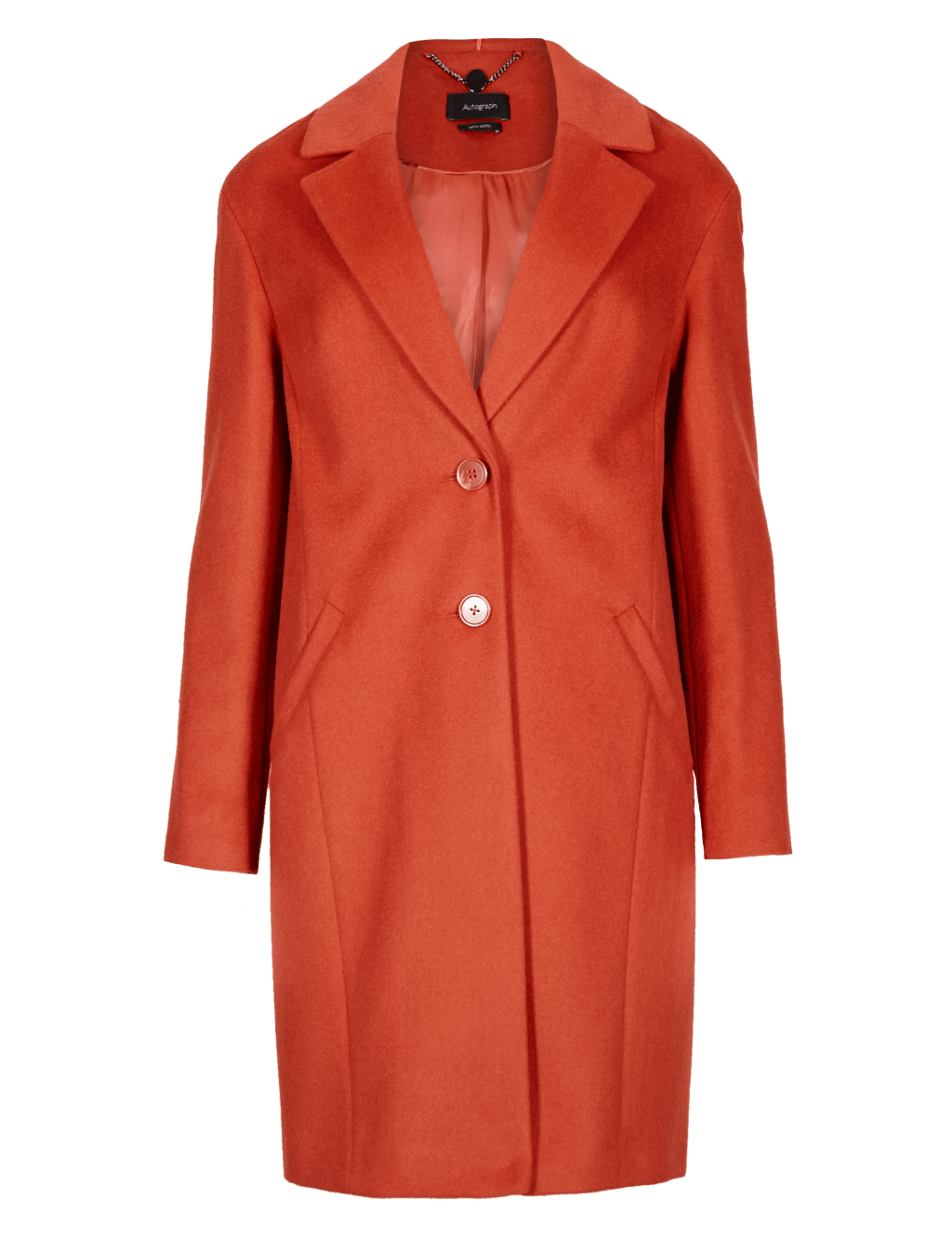PETITE Notch Lapel Car Coat with Wool Autograph M S