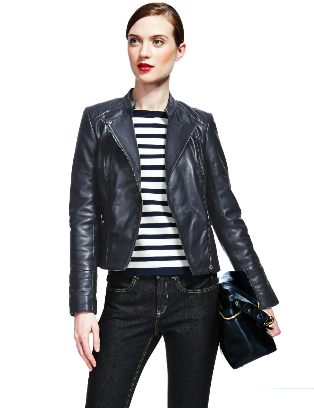 Pure Leather Biker Jacket Autograph M S