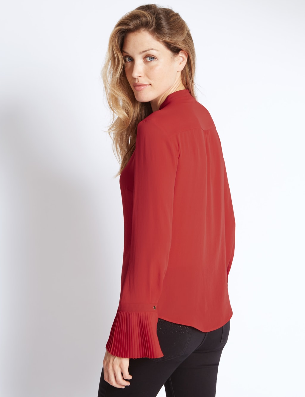 Frill Collared Neck Long Sleeve Blouse 3 of 4