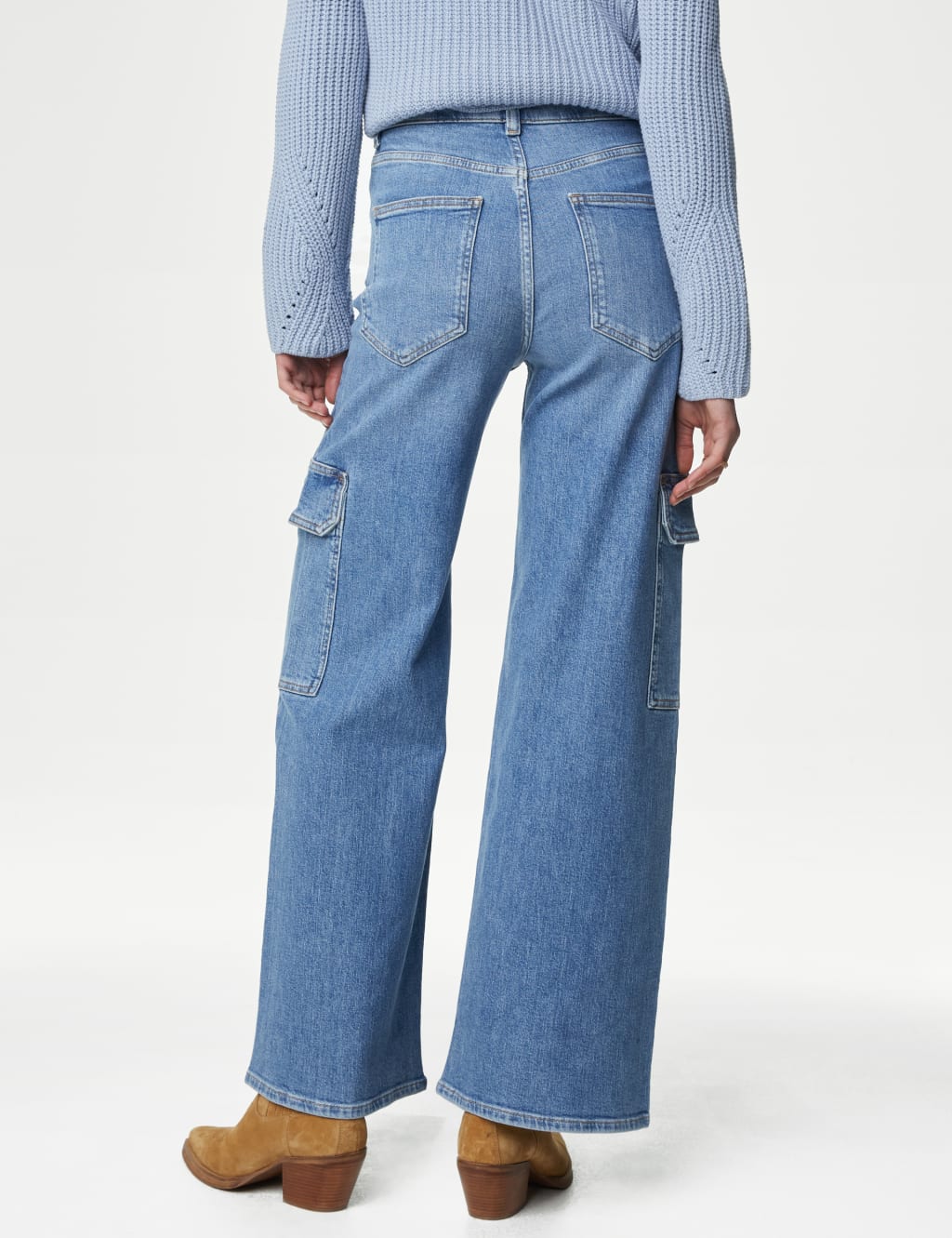 High Waisted Wide Leg Cargo Jeans 5 of 5