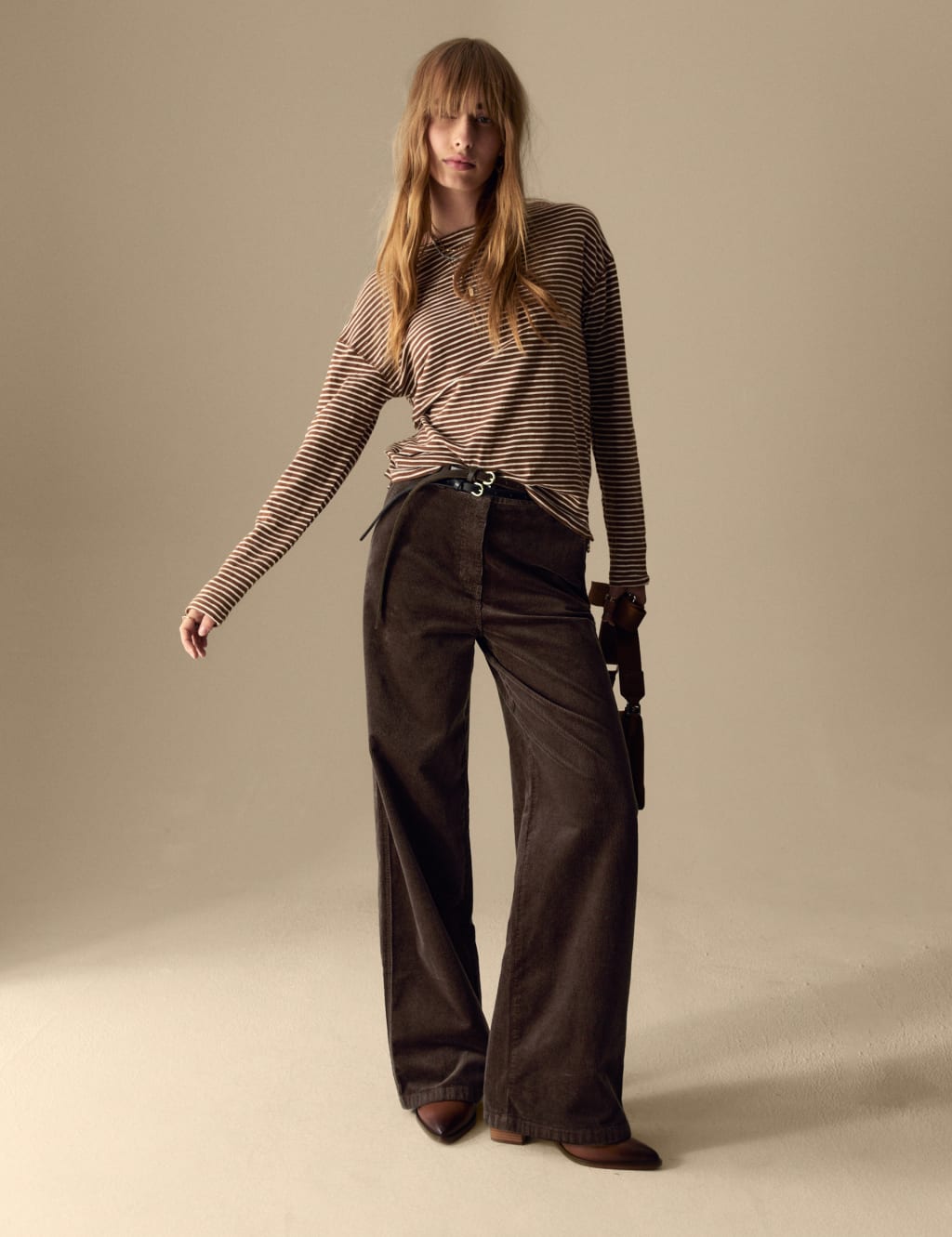 Cord Wide Leg Trousers Per Una M S