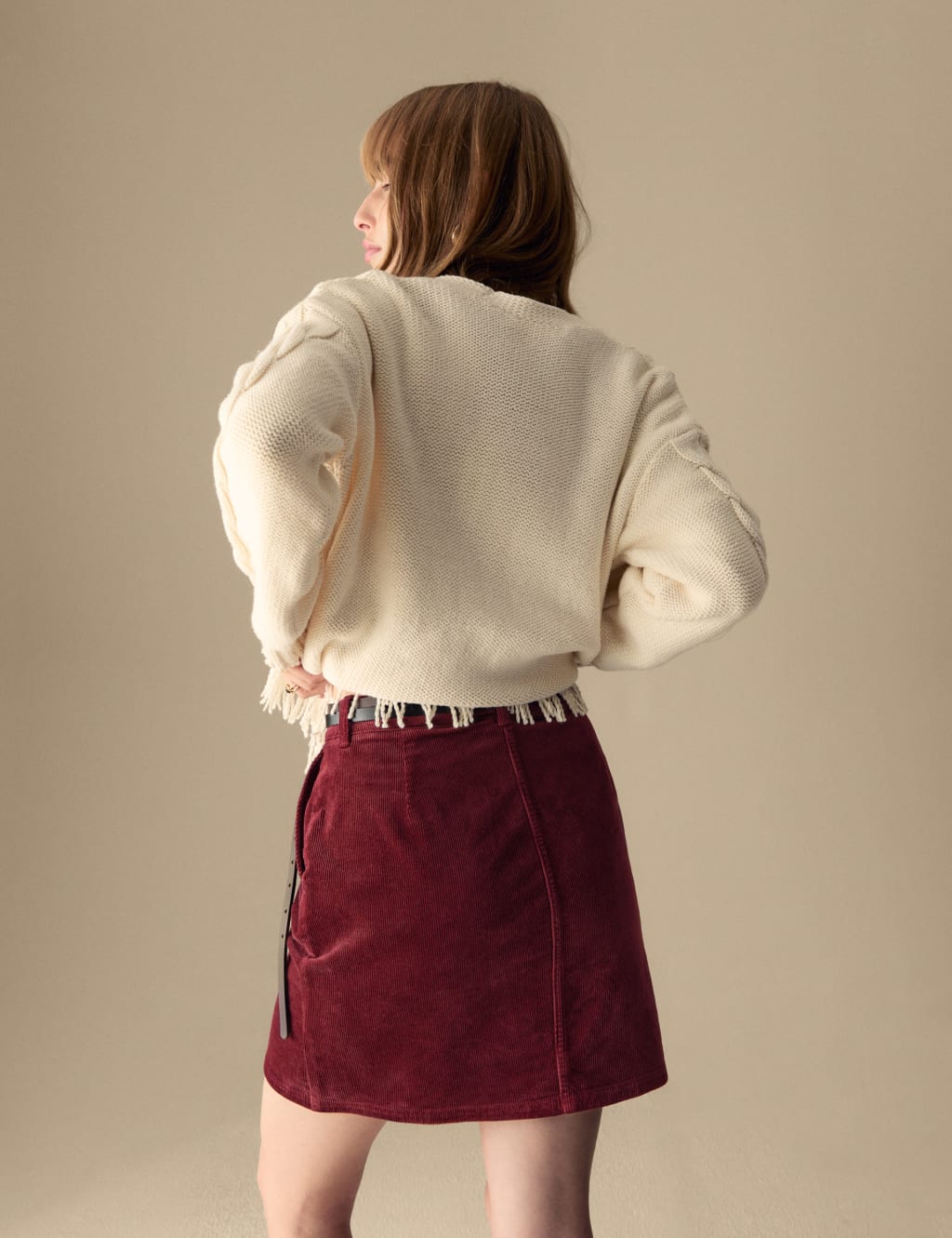 Burgundy cord skirt uk discount