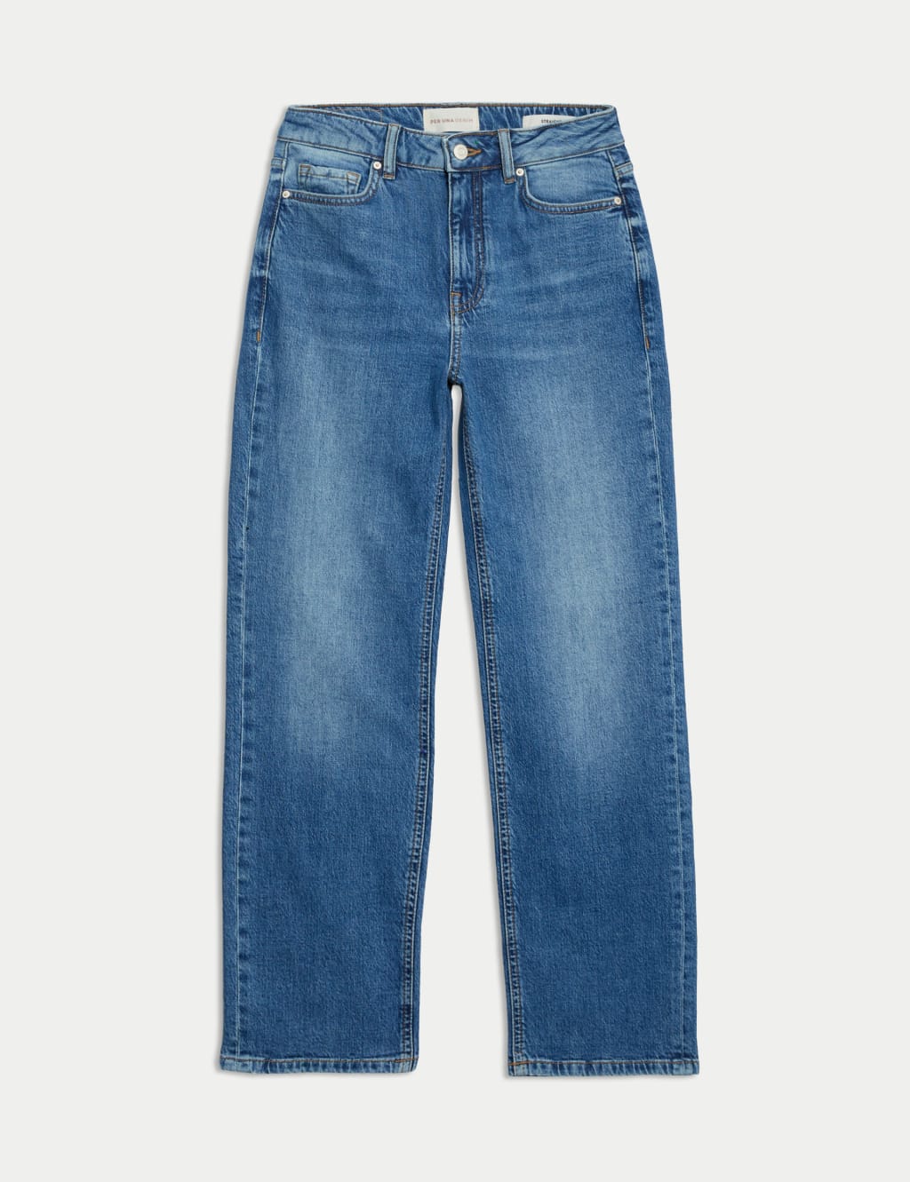 Mid Rise Straight Leg Ankle Grazer Jeans 2 of 4