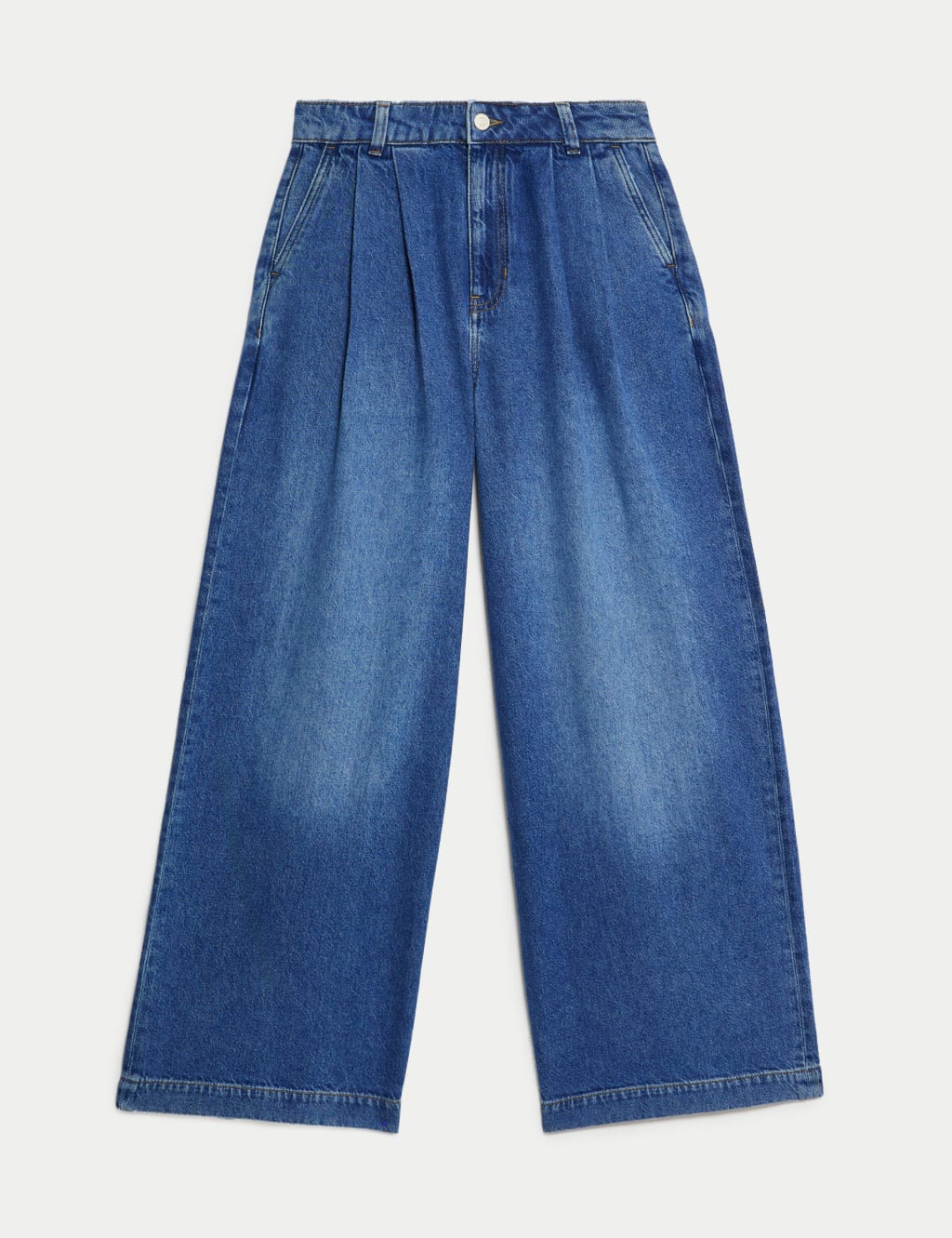 Lyocell Rich Pleat Front Wide Leg Jeans 2 of 5