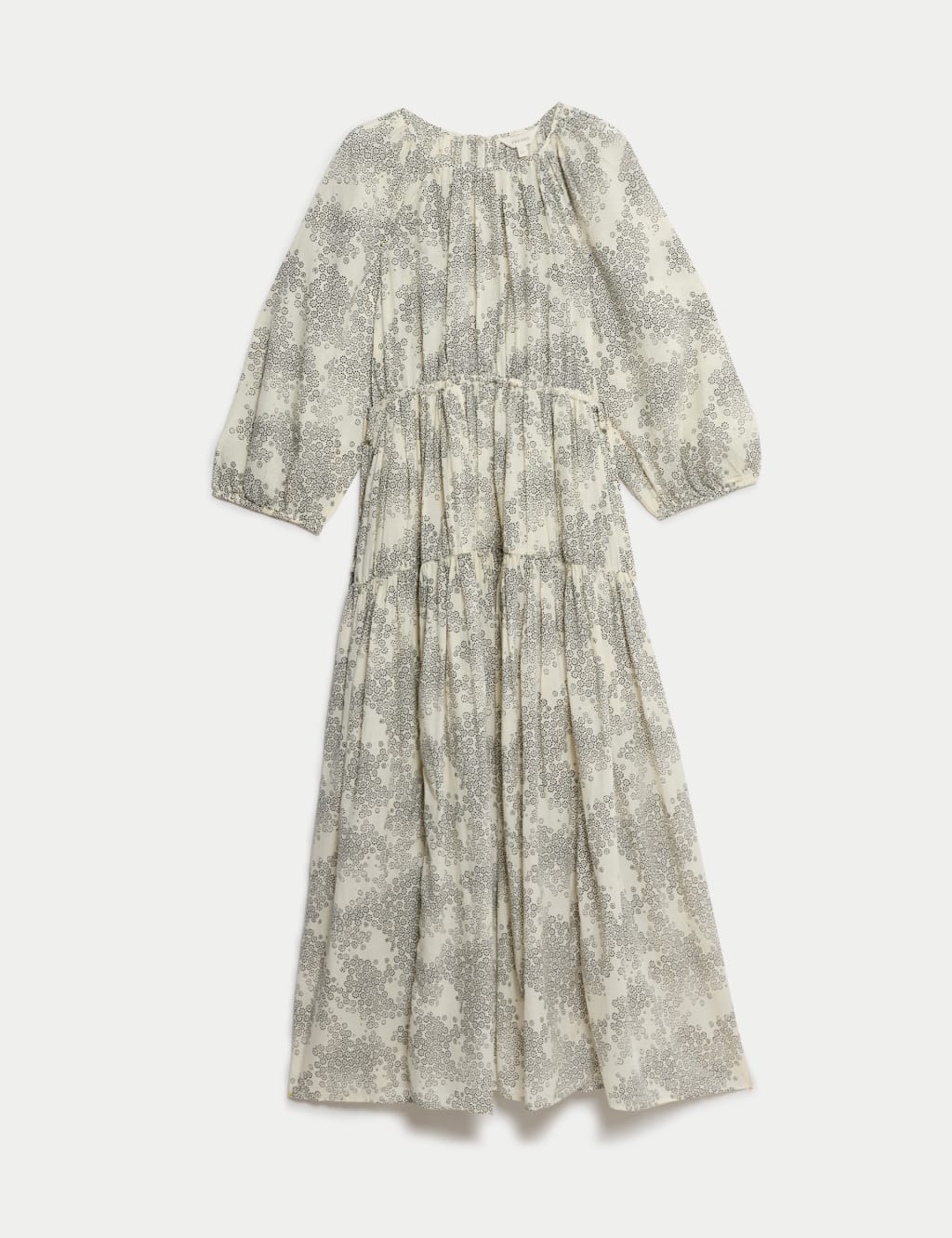 Cotton Rich Printed Maxi Tiered Dress 2 of 5