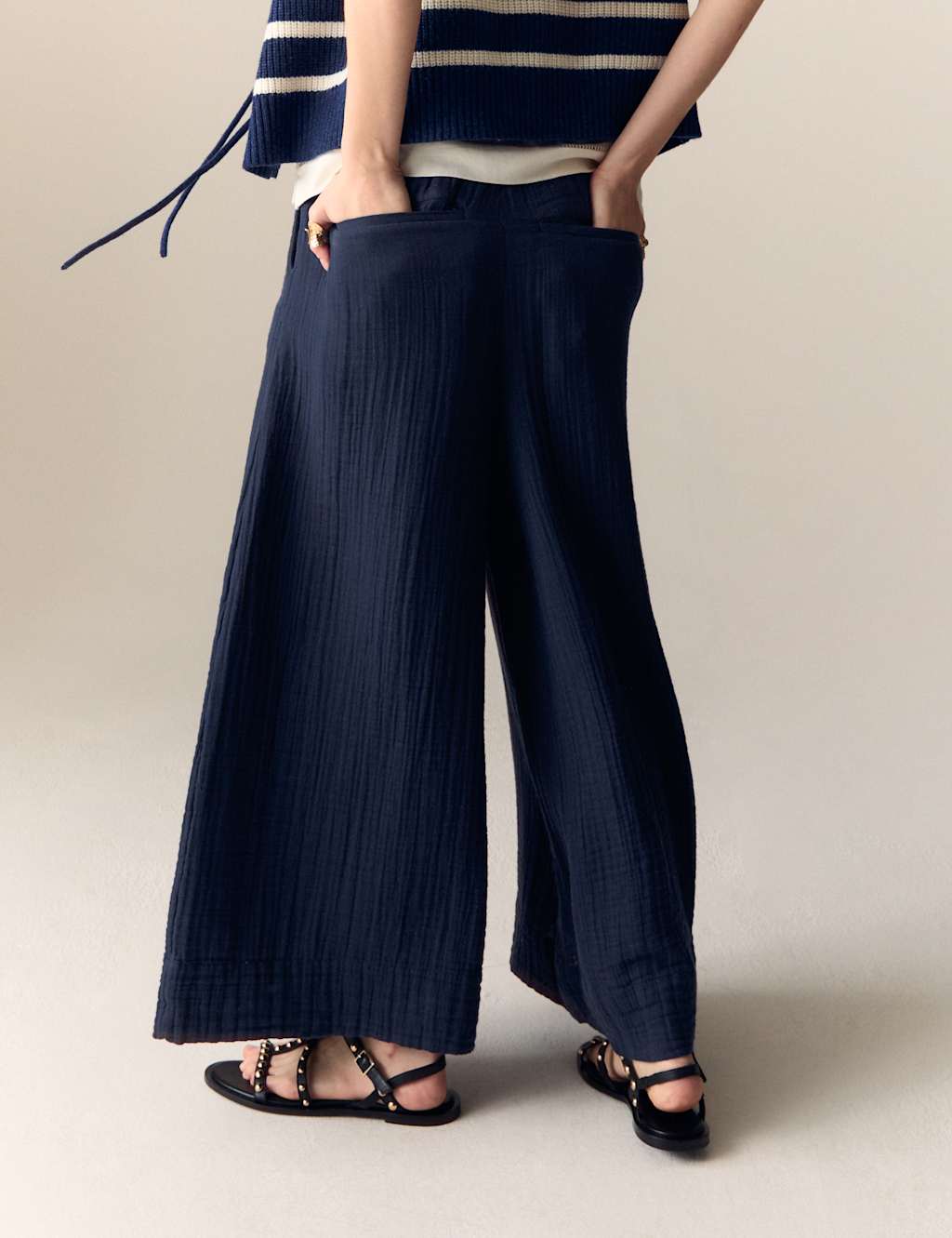 Pure Cotton Wide Leg Culottes 4 of 4