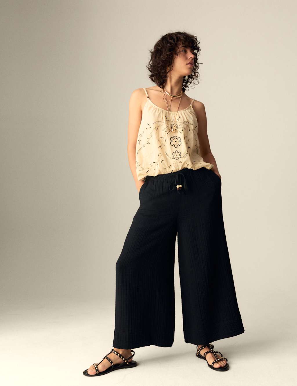 Pure Cotton Wide Leg Culottes 4 of 5