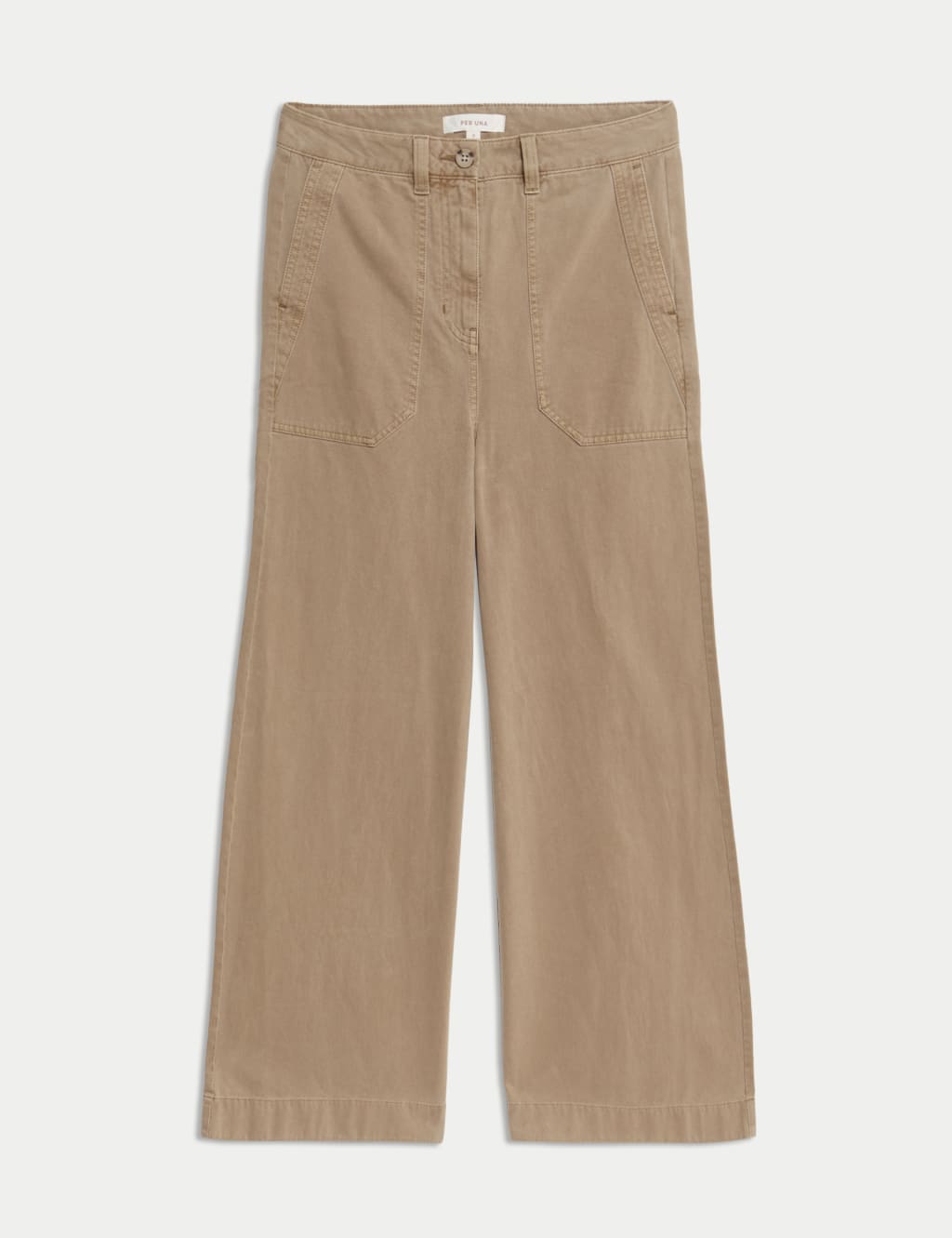 Pure Cotton Patch Pocket Wide Leg Trousers 2 of 4