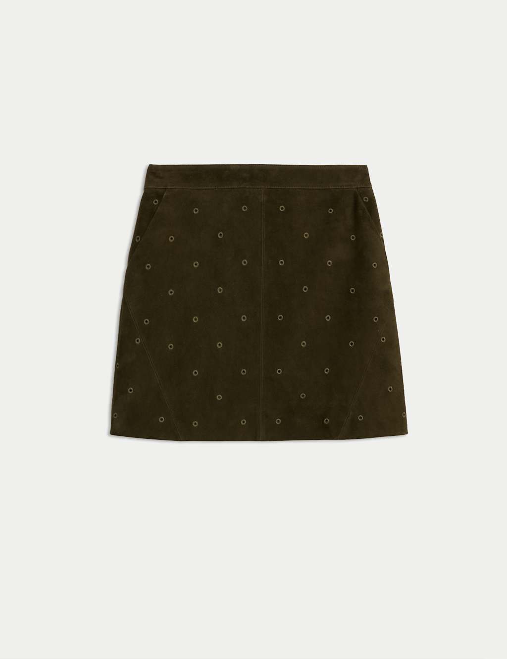 Suede Embroidered Mini Pencil Skirt 2 of 4