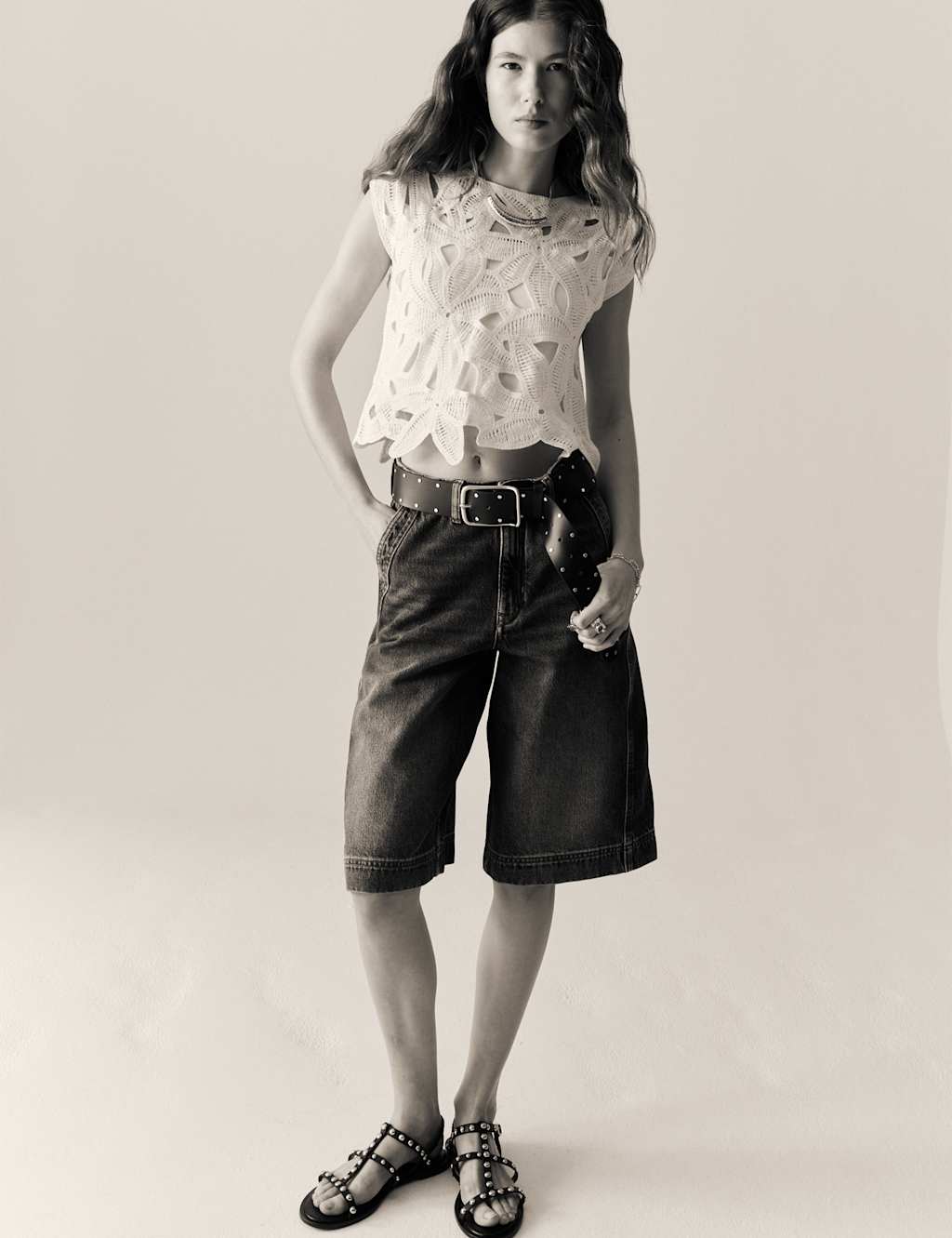 Denim High Waisted Bermuda Shorts 3 of 5