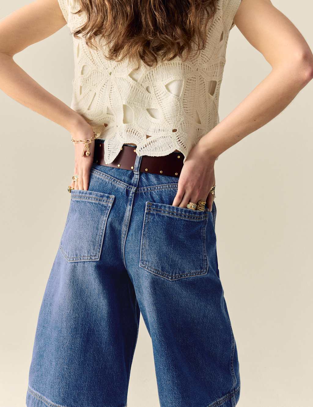 Denim High Waisted Bermuda Shorts 4 of 5
