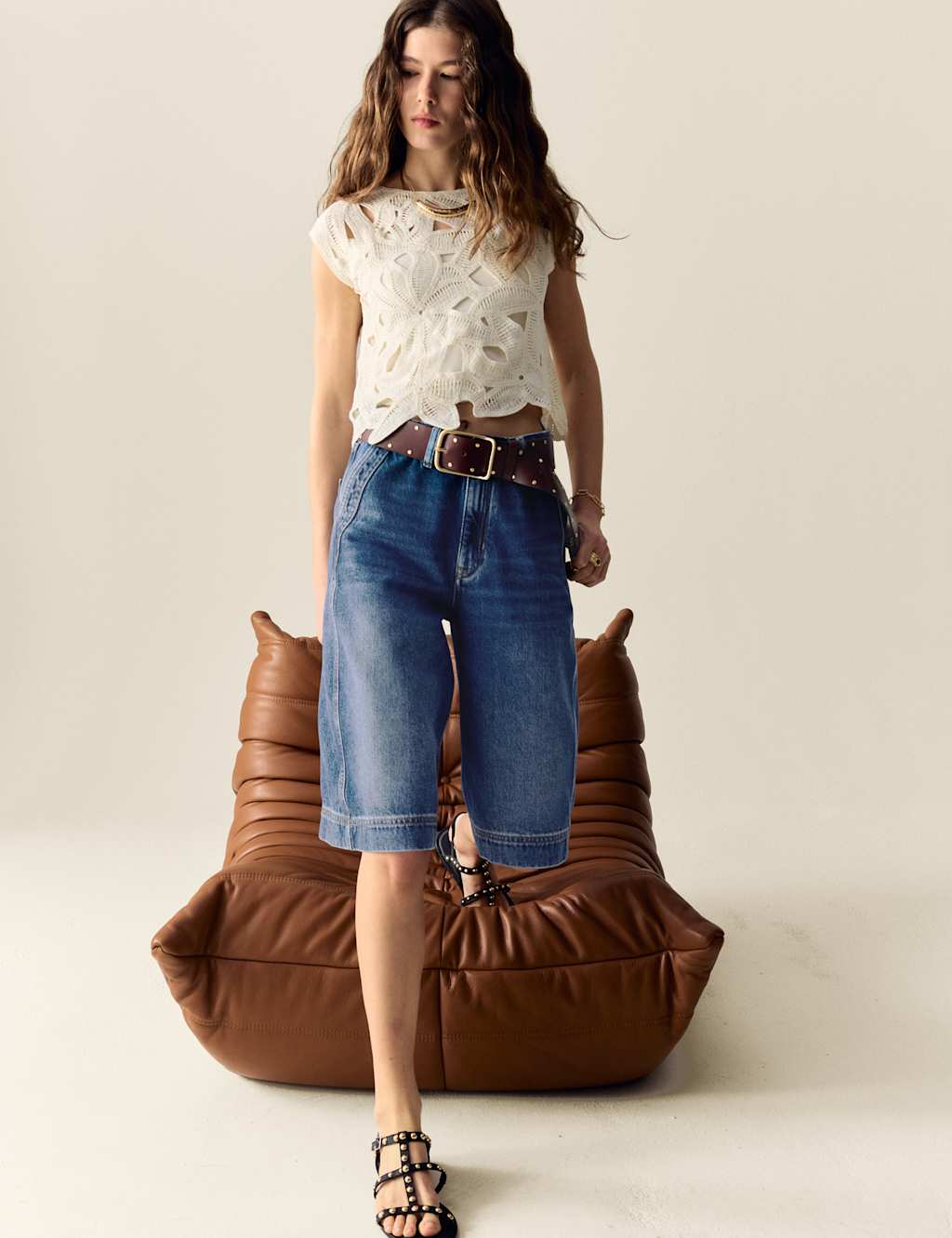 Denim High Waisted Bermuda Shorts 5 of 5