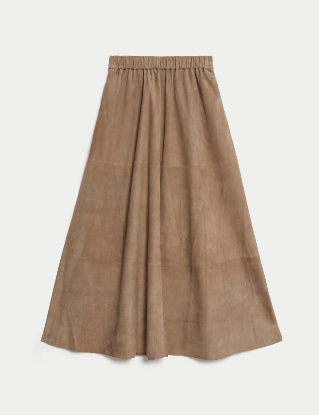 Suede Pleated Midi Skirt 2 of 5