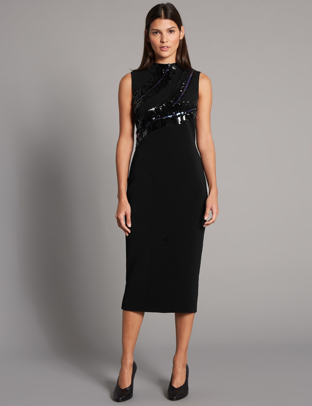 Embellished Sleeveless Bodycon Midi Dress 3 of 5