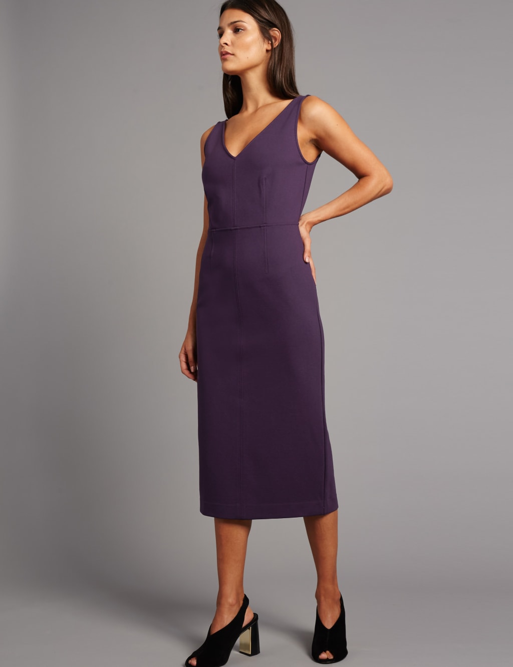 Back Zipped Bodycon Midi Dress 3 of 4