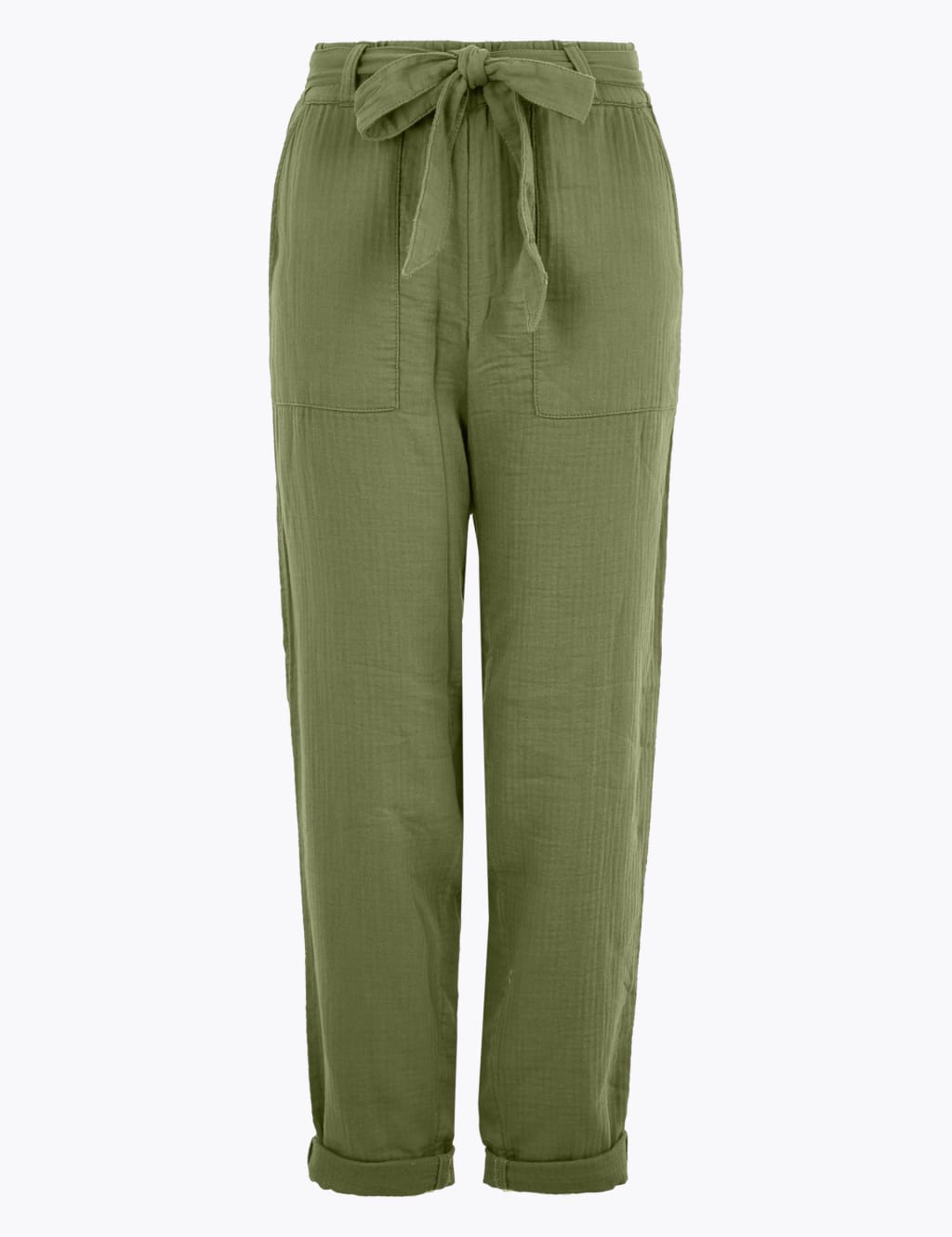 Pure Cotton Tapered Ankle Grazer Trousers 2 of 6