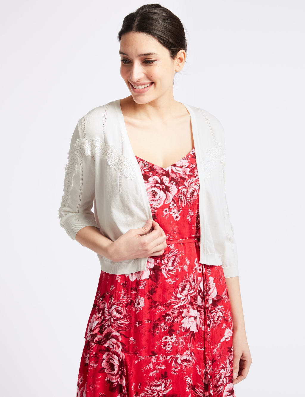 Lace Overlay Cardigan 1 of 5