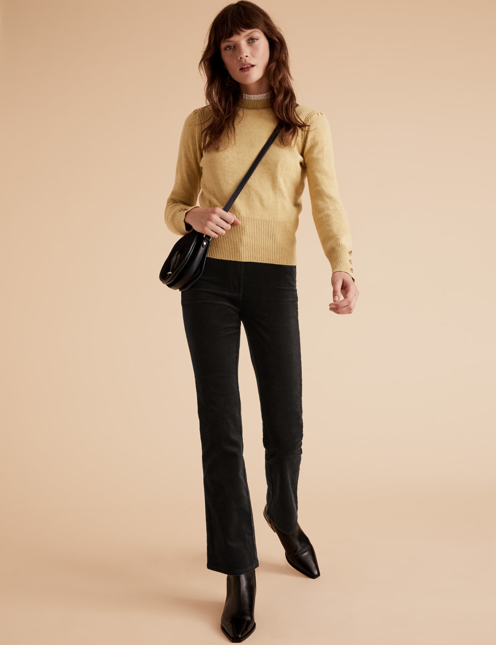 Corduroy Slim Fit Flare Trousers 1 of 5