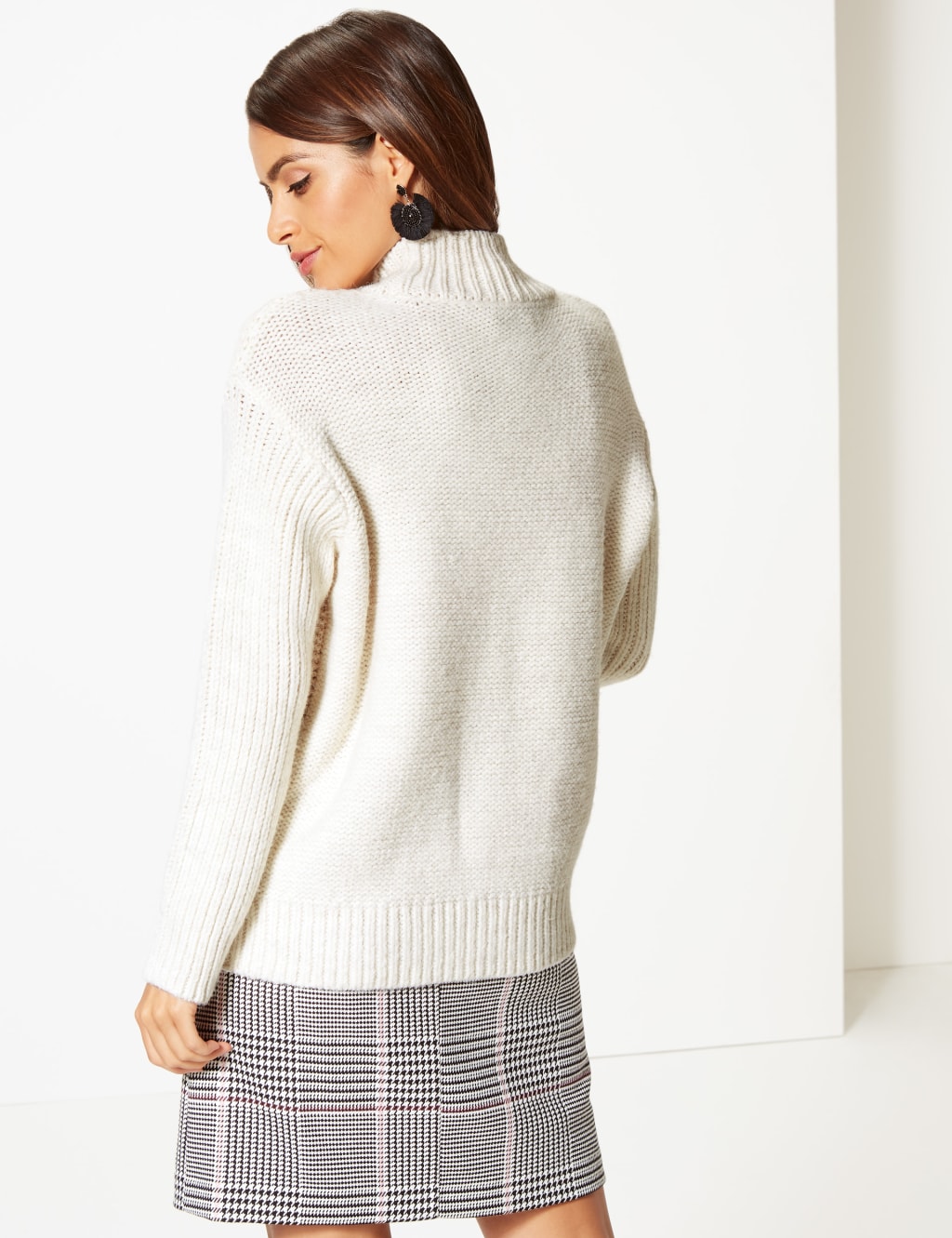 Fringe Cable Knit Funnel Neck Jumper 4 of 4