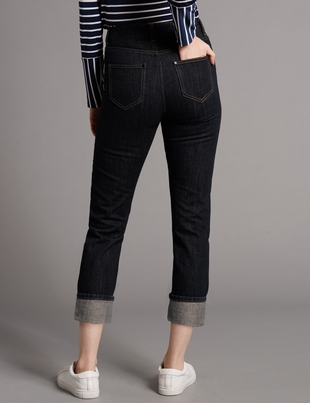 Selvedge High Waist Girlfriend Jeans 4 of 6