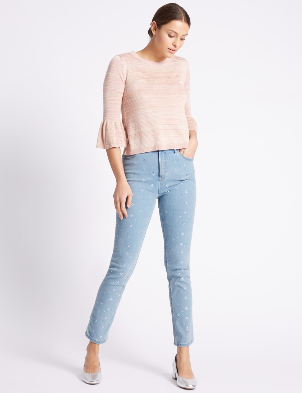 All Over Bling Slim Leg Jeans 1 of 6