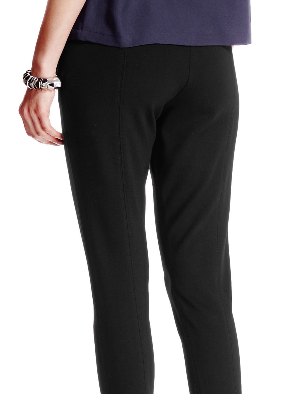 Faux Leather Trim Ponte Treggings 4 of 4