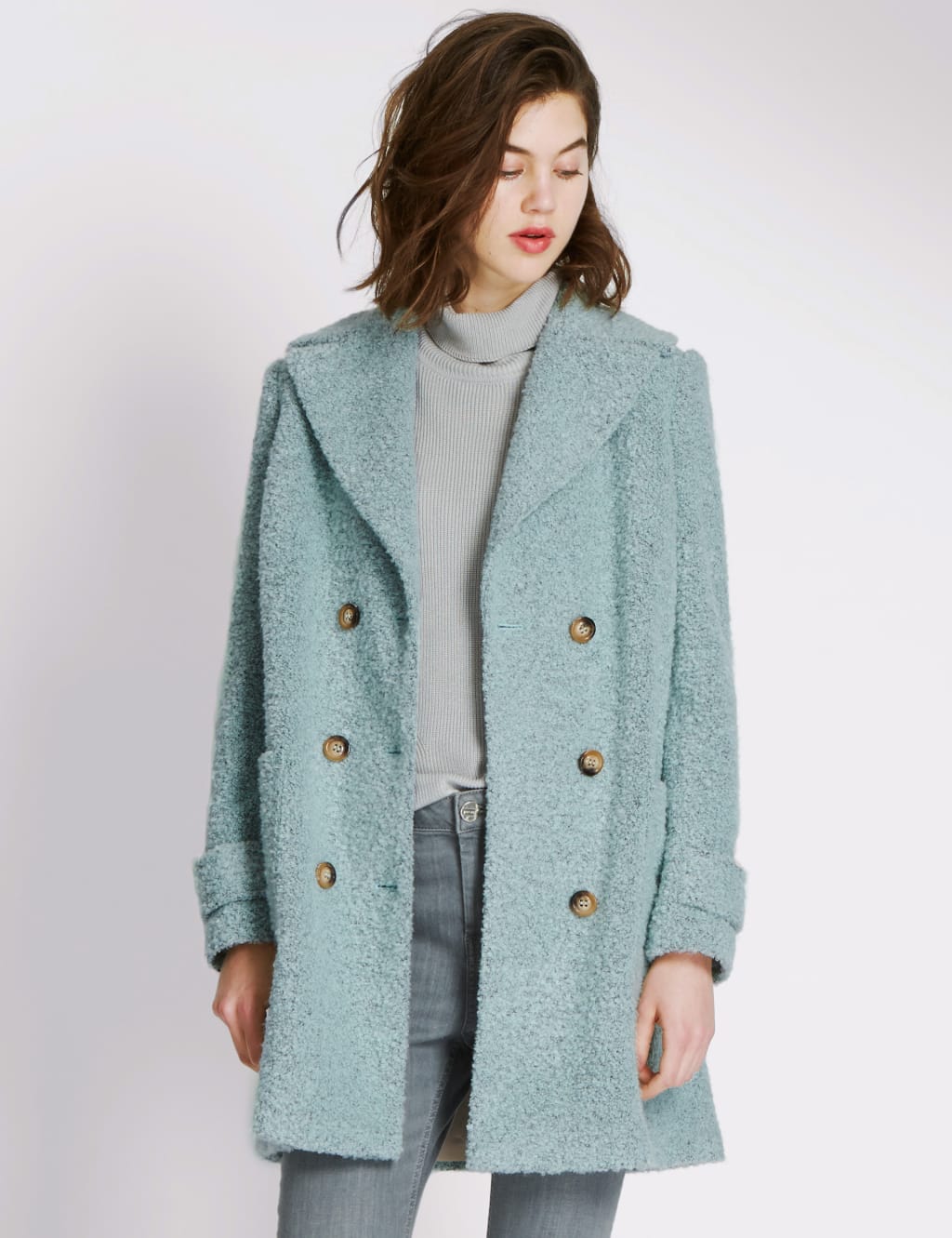 M&s boucle coat outlet