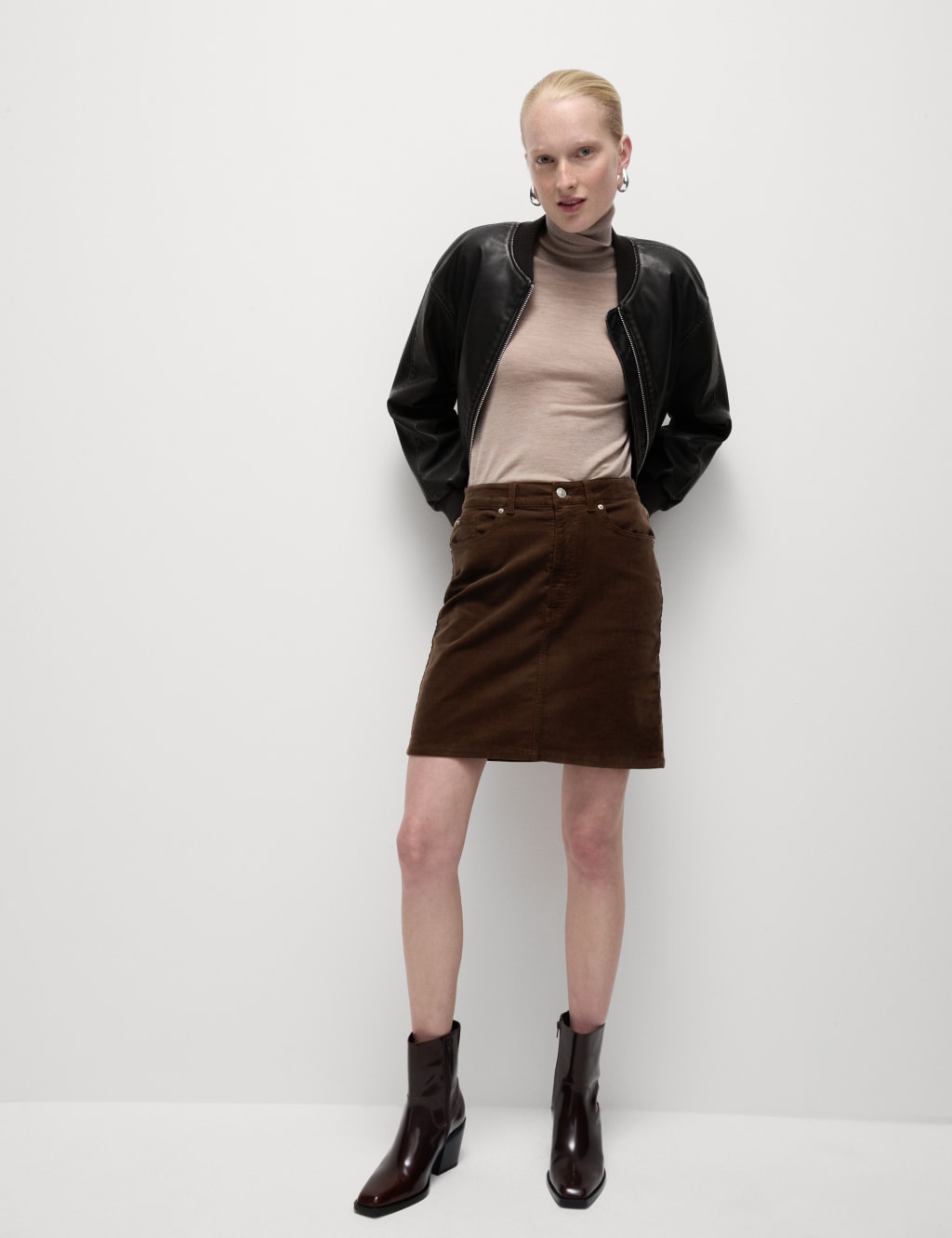 Cotton Rich Cord Mini Skirt M S Collection M S