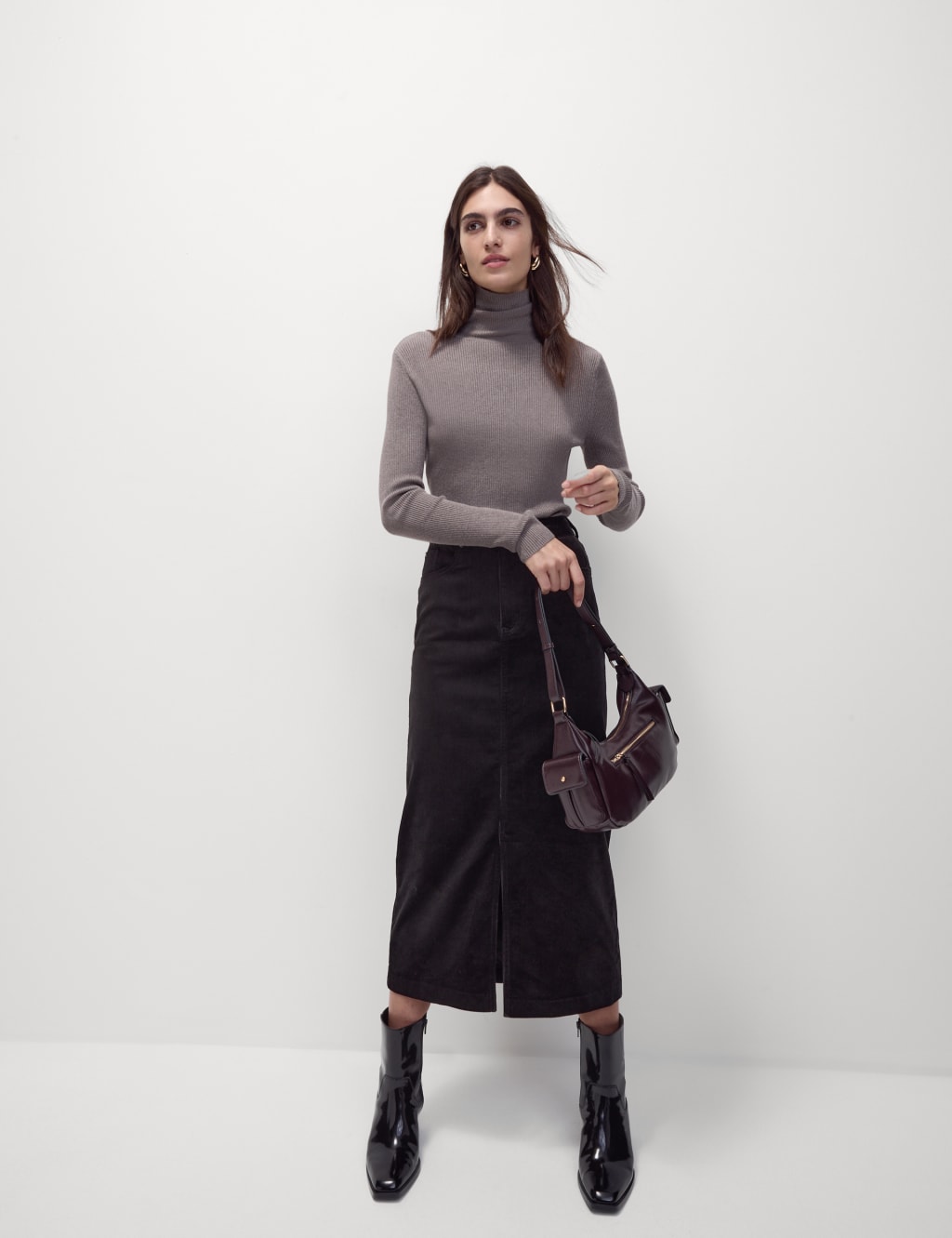 Corduroy Midi Skirt