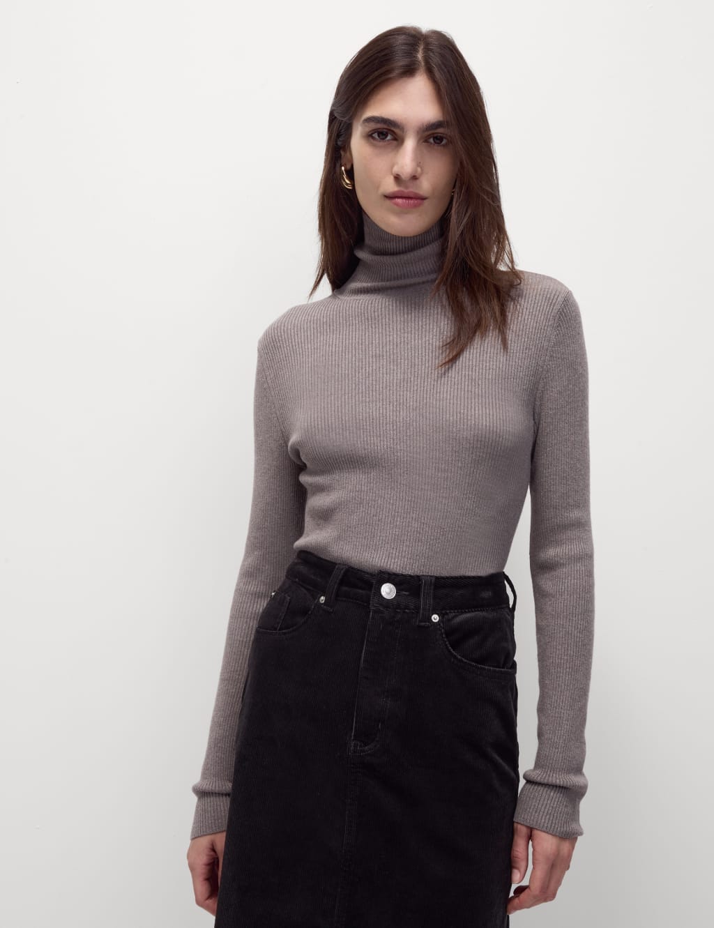 Corduroy Midi Skirt M S Collection M S