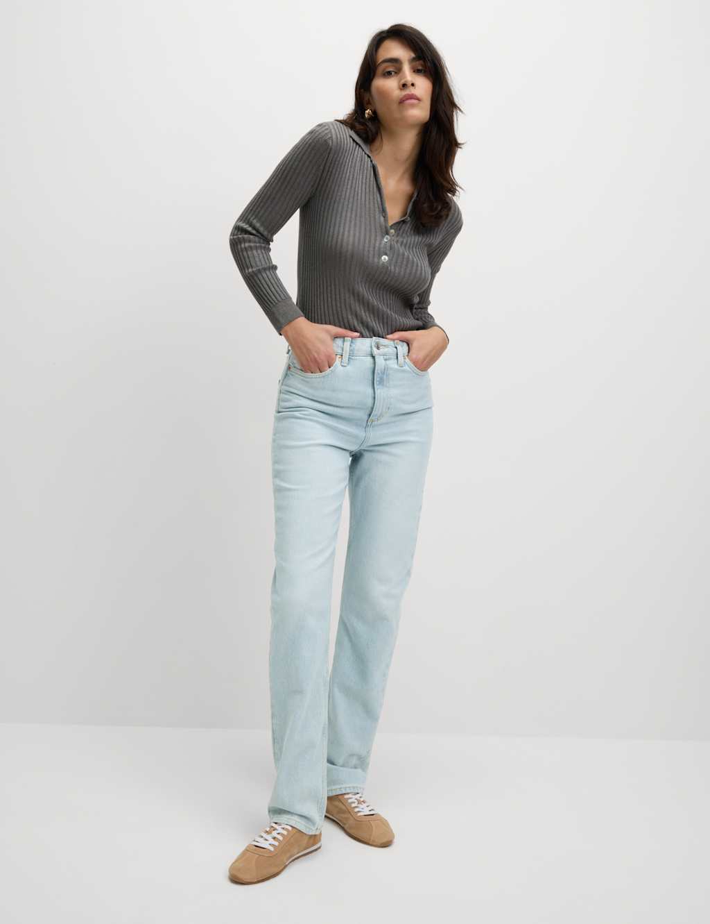 High Waisted Stovepipe Straight Leg Jeans 3 of 6