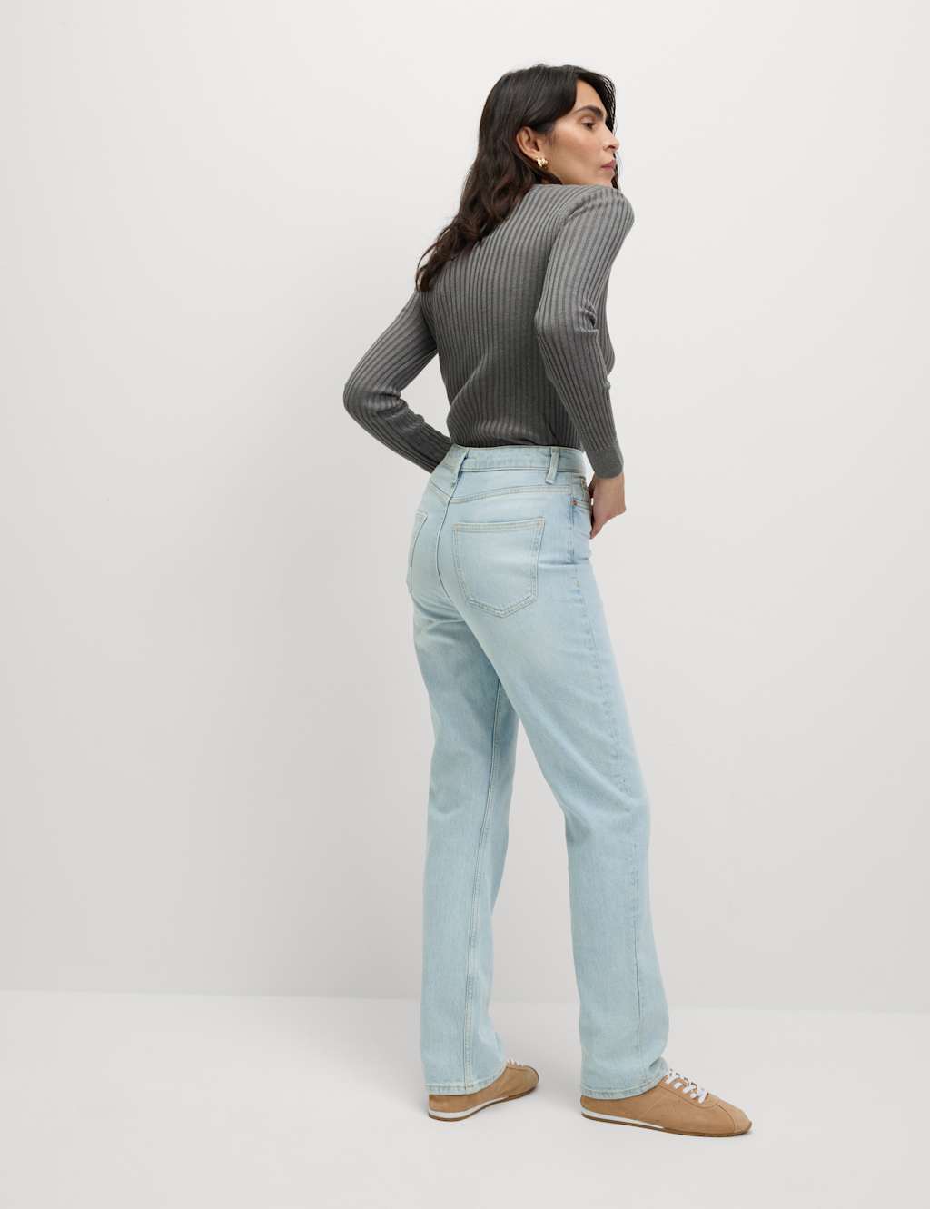 High Waisted Stovepipe Straight Leg Jeans 5 of 6