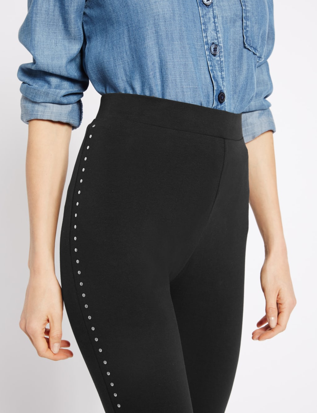 Cotton Rich Stud Detail Leggings 5 of 6