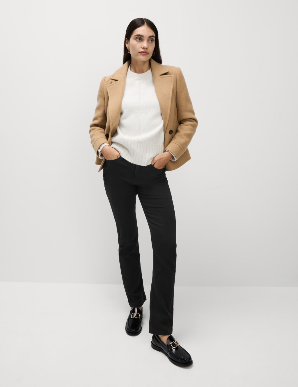 Sateen roma rise straight leg jeans hot sale