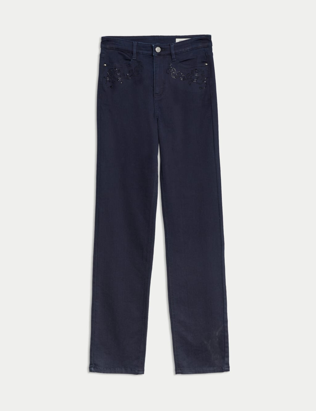 High Waisted Embellished Straight Leg Jeans 2 of 5